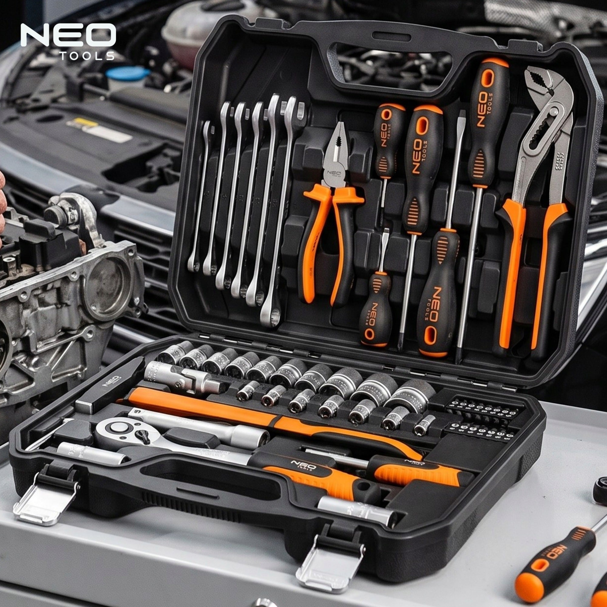 Tool Set Universal Suitcase 56 el. Socket Wrenches NEO TOOLS Manufacturer code 08-684