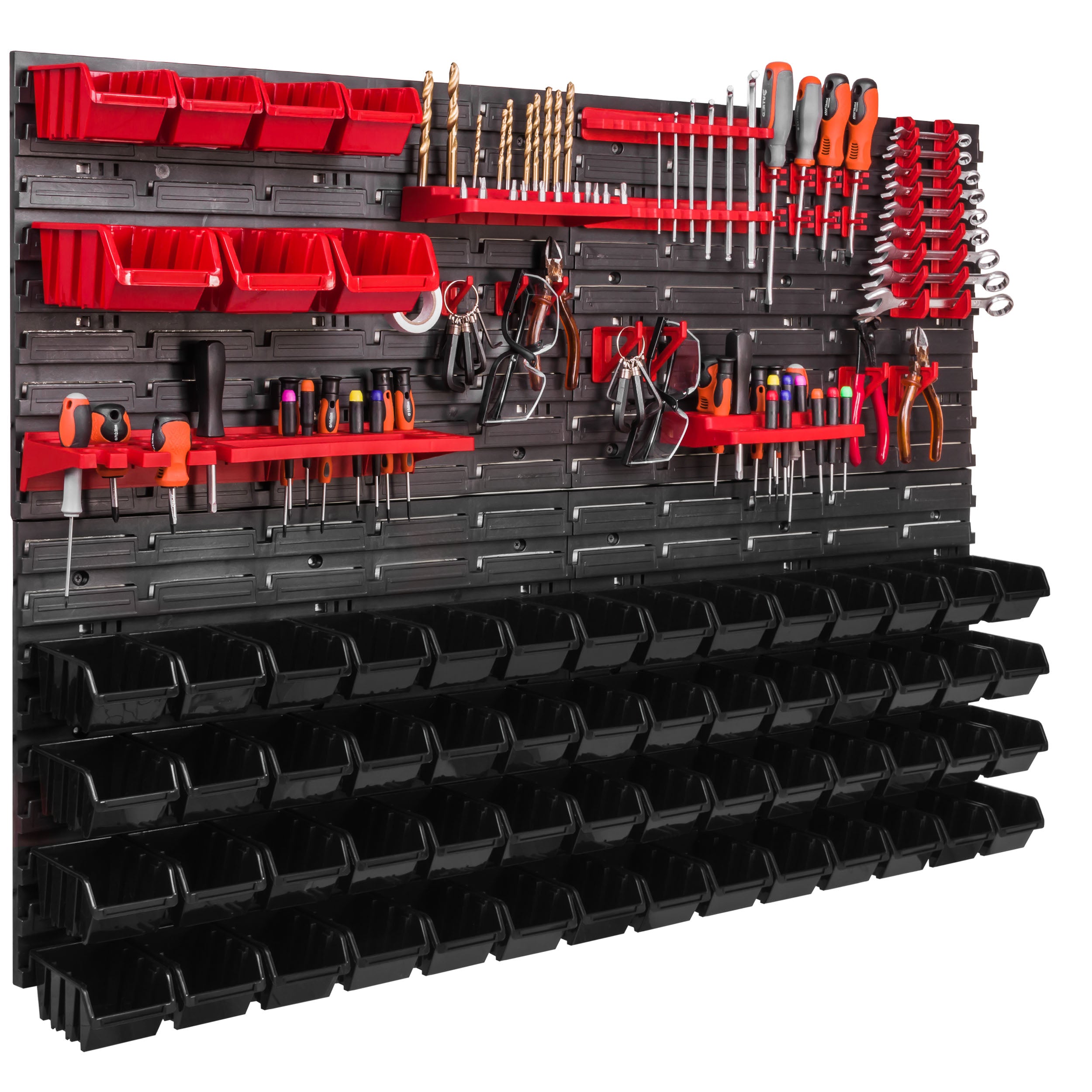 Tool board 115 x 78 cm workshop wall 63 cuvettes garage keys