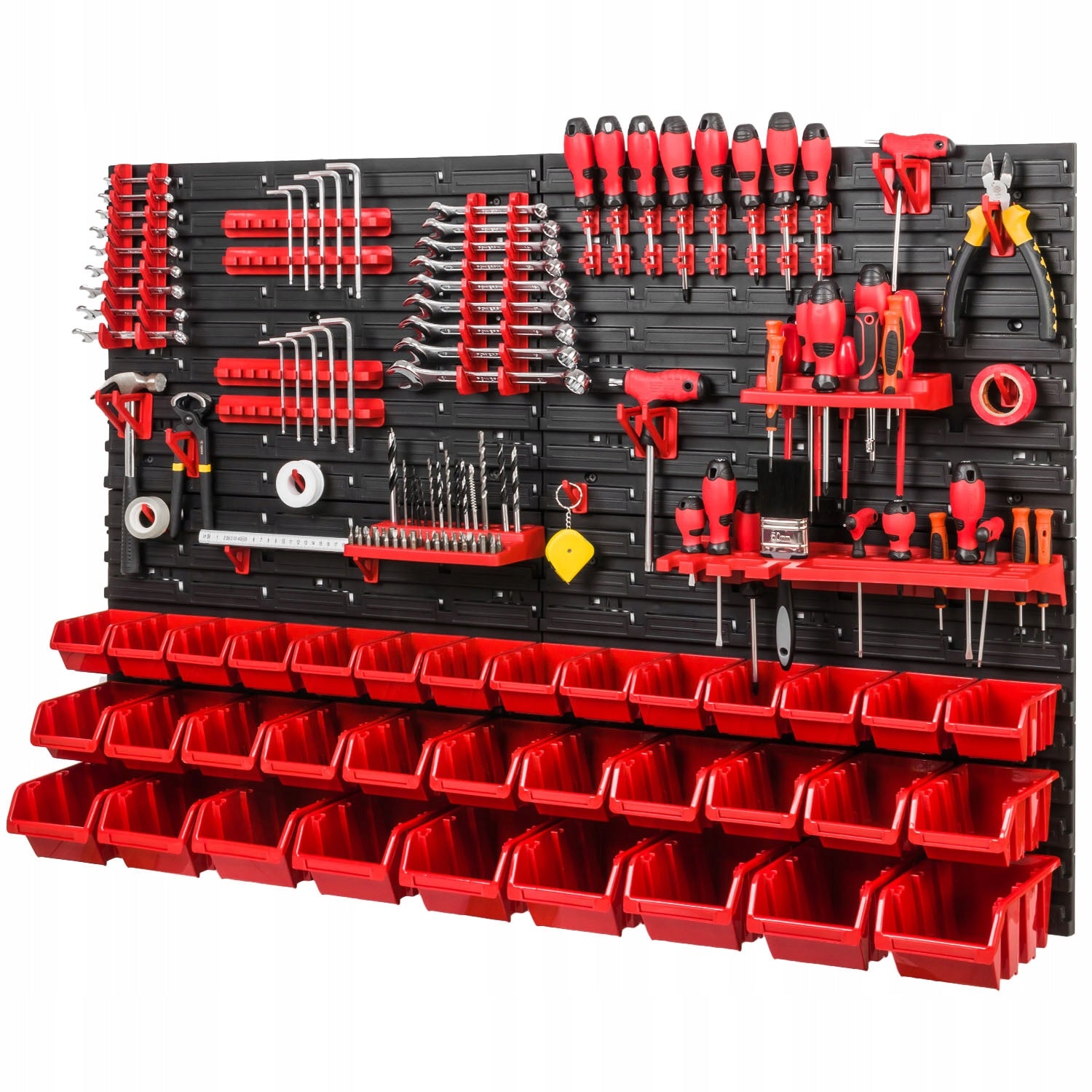 Tool board 34 containers + handles and shelves