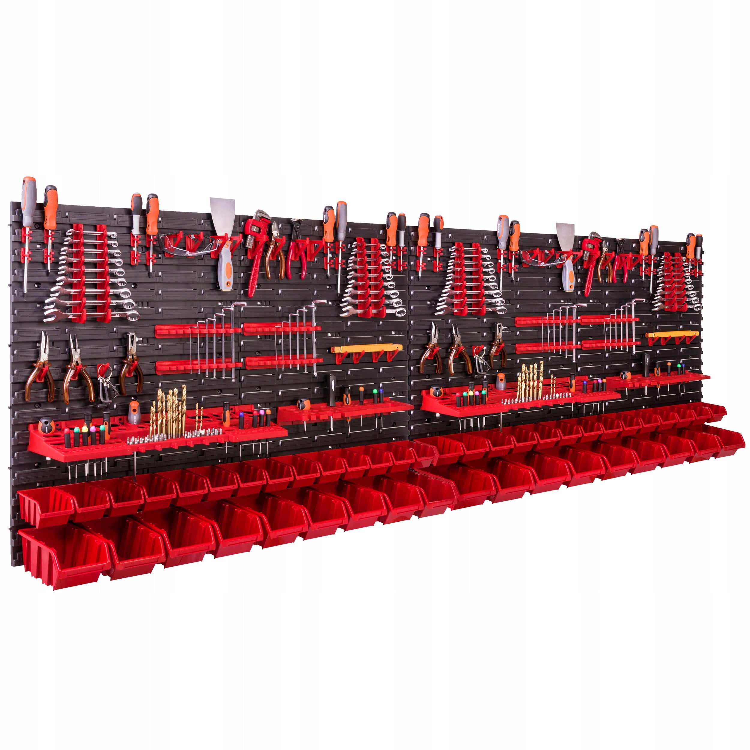 Tool board 46 cuvettes hooks handles 230x78 cm wall workshop