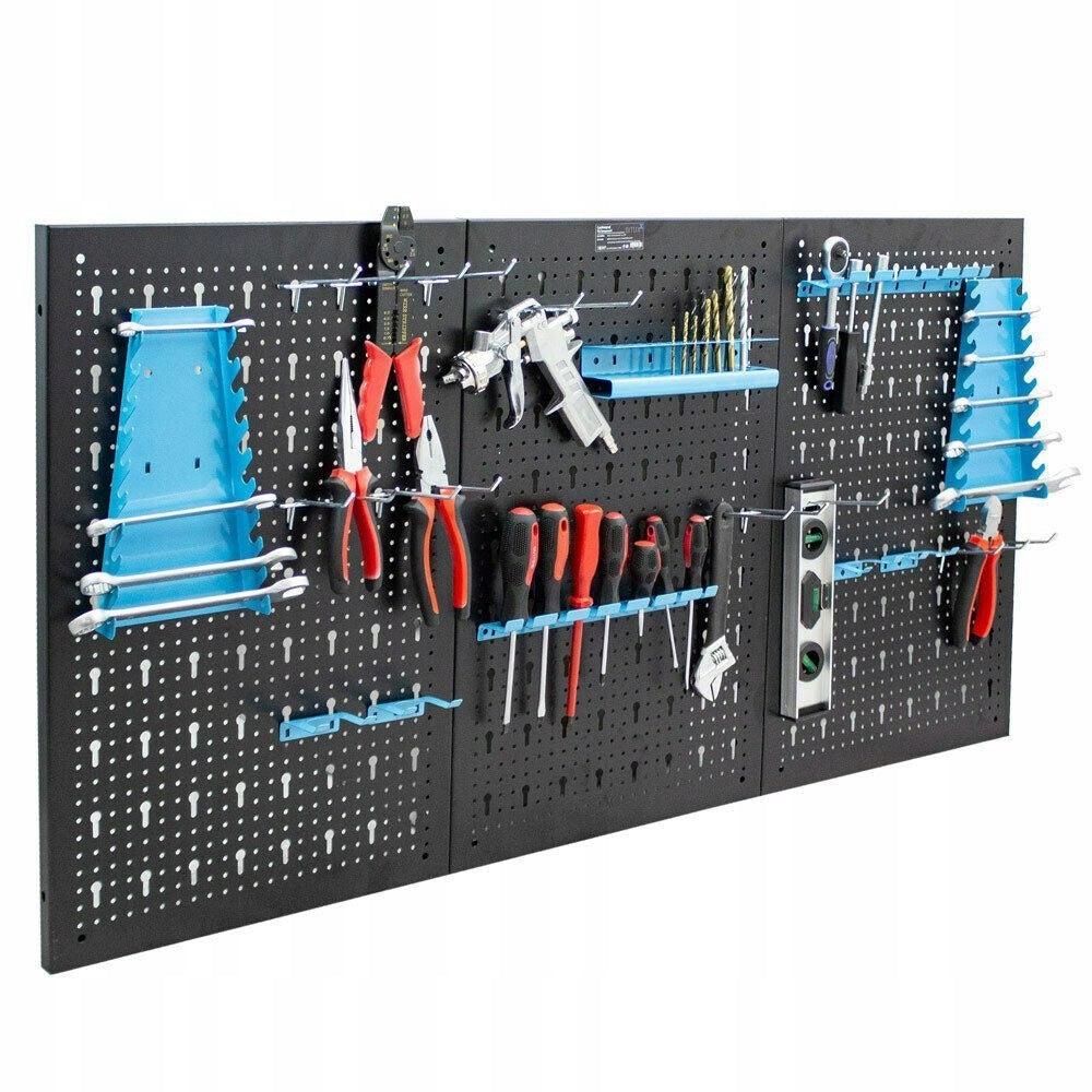 Tool board wall for workshop for tools with hooks 3 panels Manufacturer code 12215906952098827