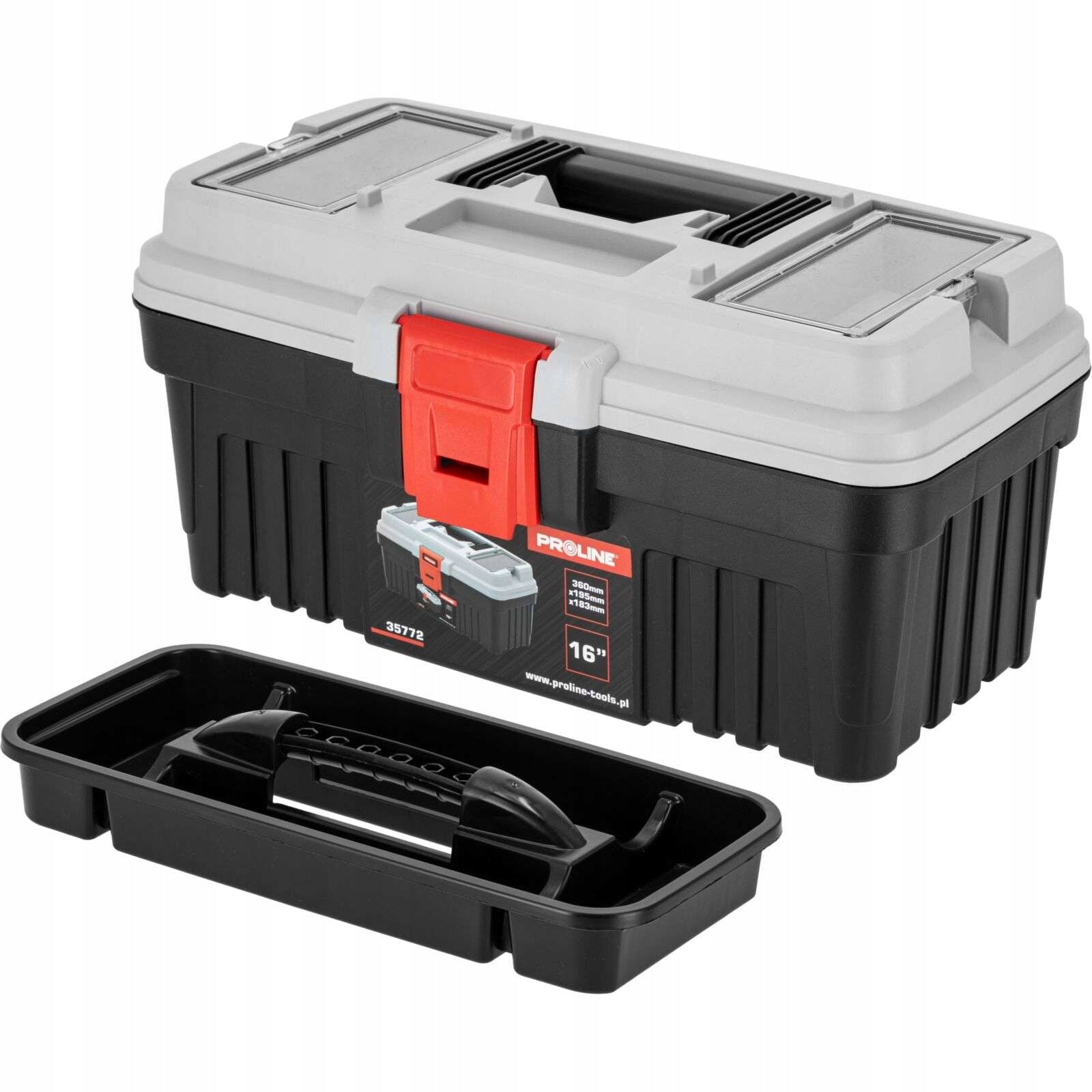 Tool box with buckle 16 inches 360x195x183 tray Proline 35772