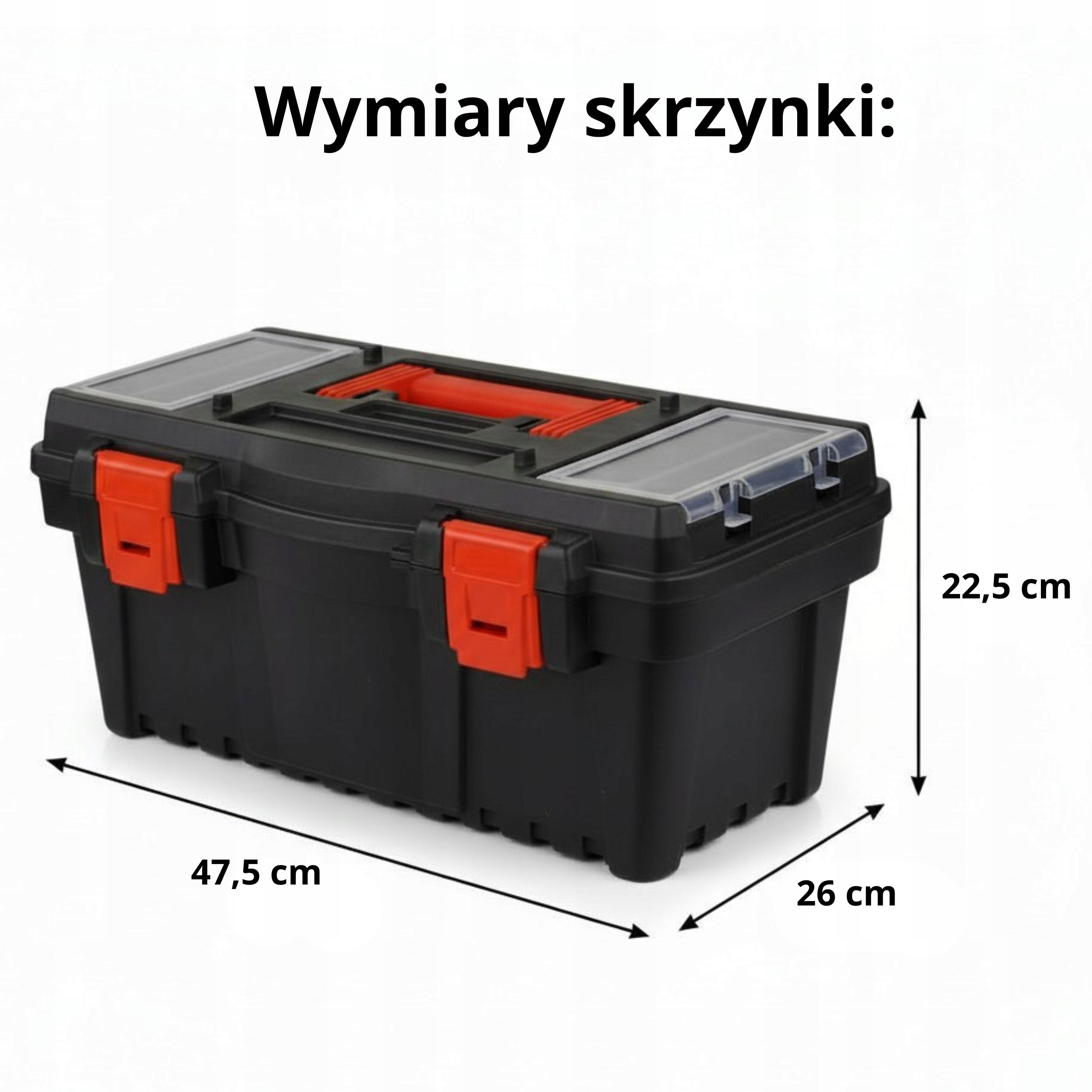 Tool box, workshop organizer 47,5x26cm Suitcase Sorter Length 47.5 cm