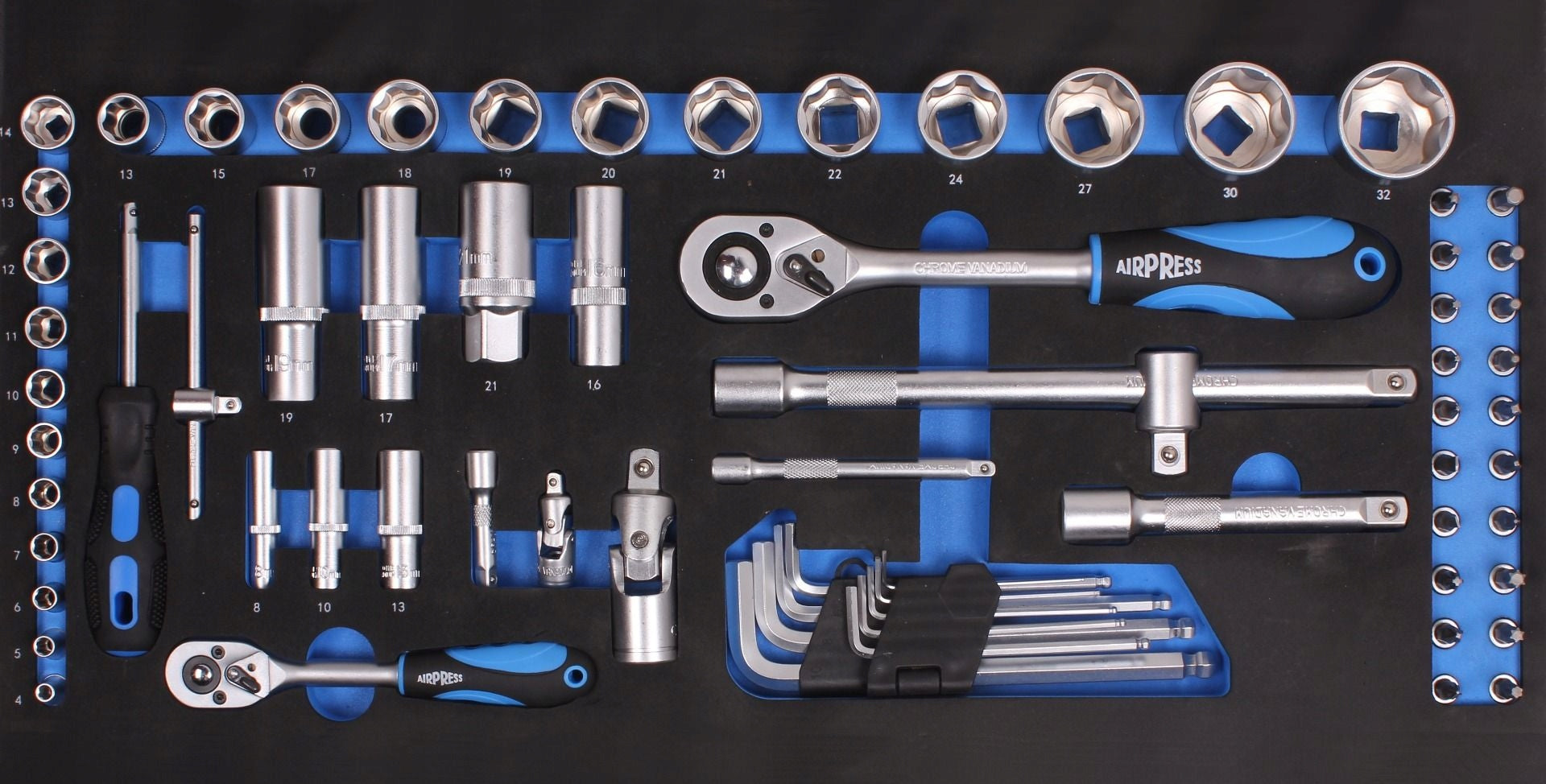 Tool case with tool set - 97 elements Number of items in the set 97