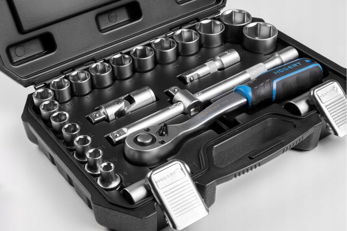 Tool kit 24 el. 1/2" ratchet cap 8-32, Hoegert Technik Brand Hoegert Technik