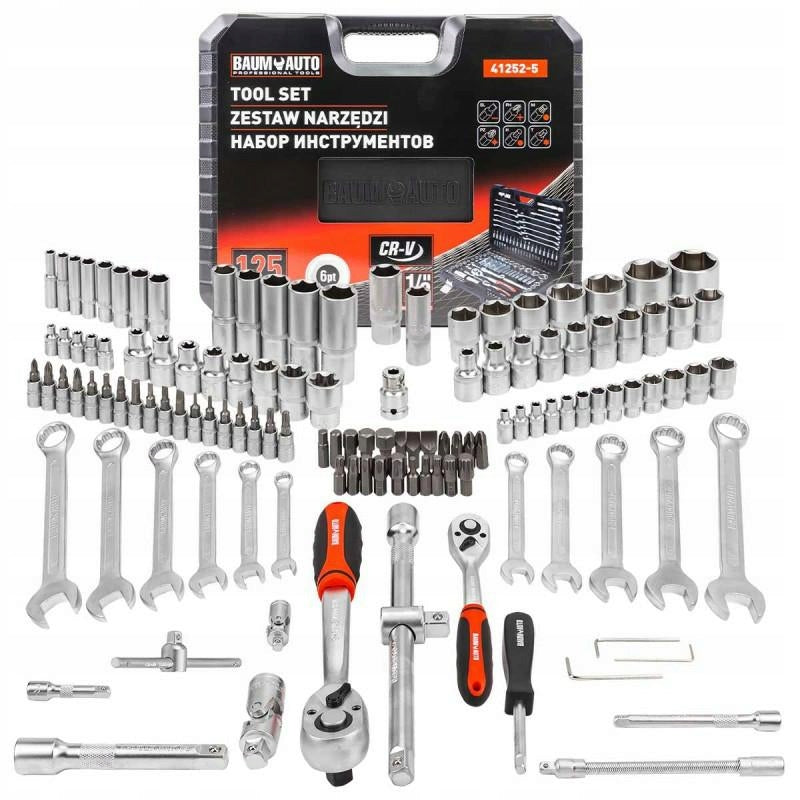Tool set 1/2" and 1/4" 125el. (6-angle) (4-32mm)