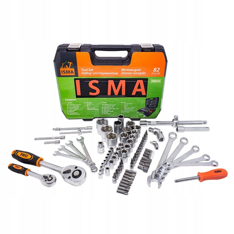 Tool set 1/4 1/2" 4-32 mm 82 el wrenches socket bits ratchet CrV Packaging status original