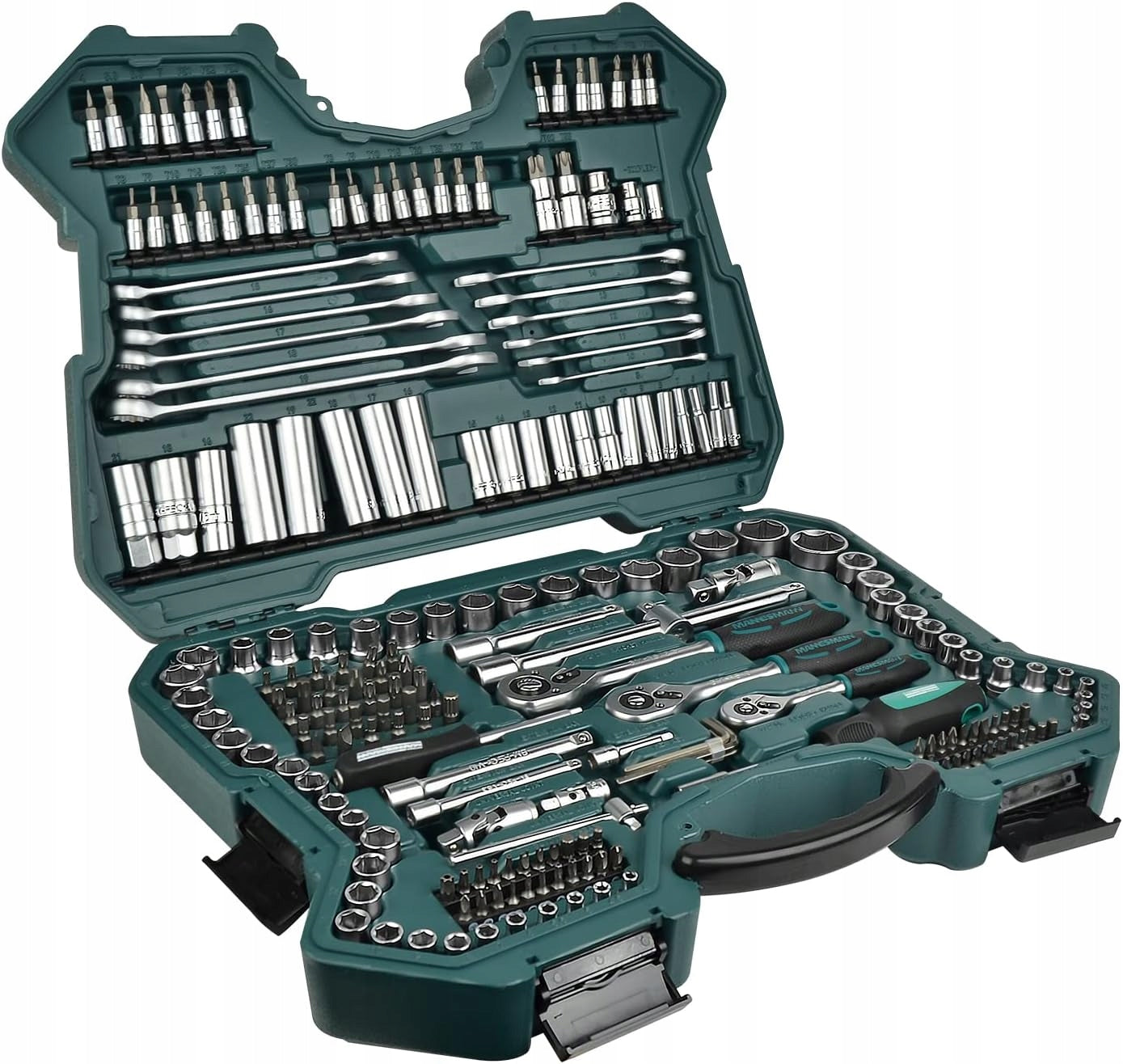 Tool set 215 el. Socket wrenches 1/2 3/8 1/4 Rattle Mannesmann