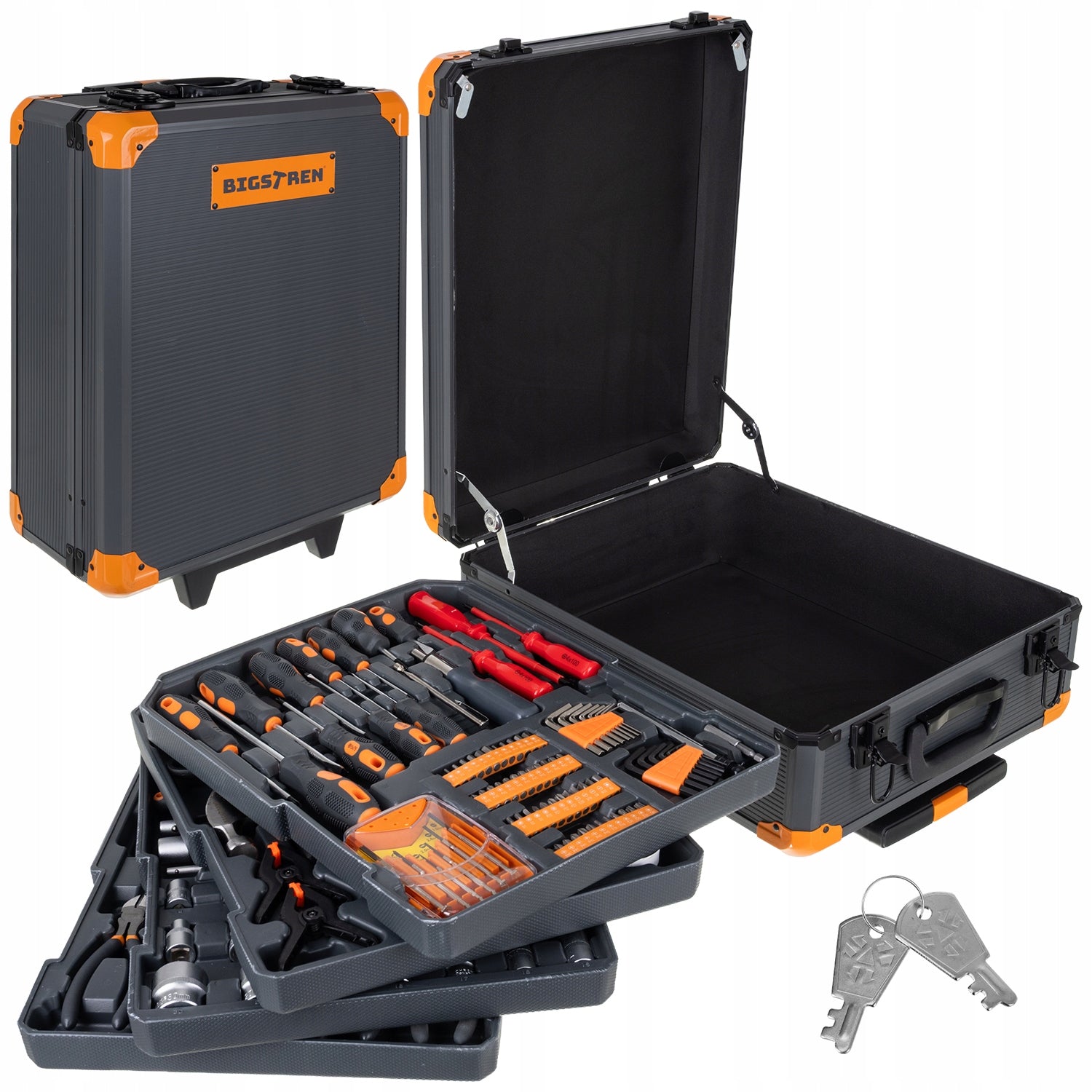 Tool set Bigstren 1000 el suitcase aluminium keys caps bits XXL Brand BIGSTREN