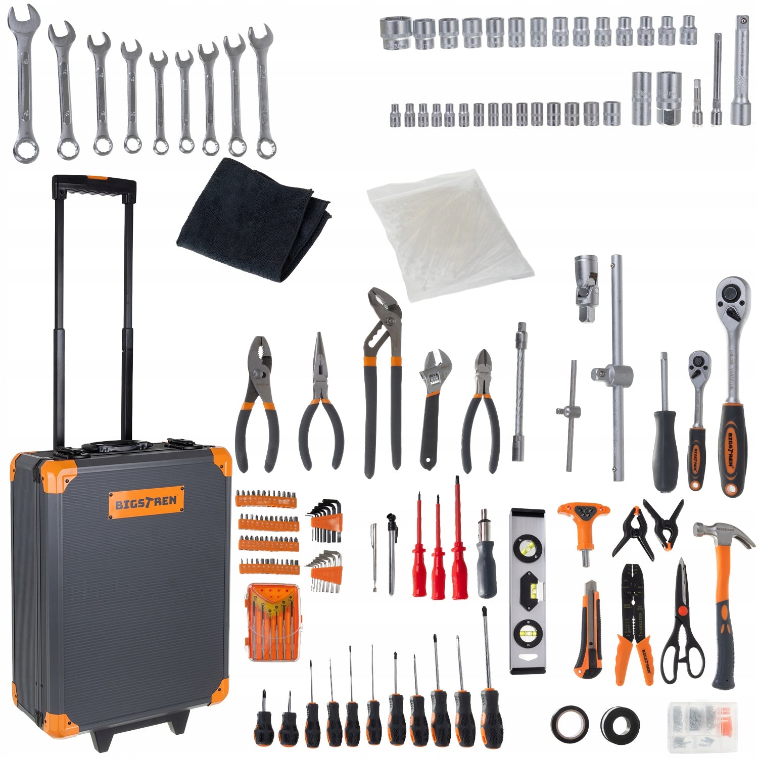 Tool set Bigstren 1000 el suitcase aluminium keys caps bits XXL