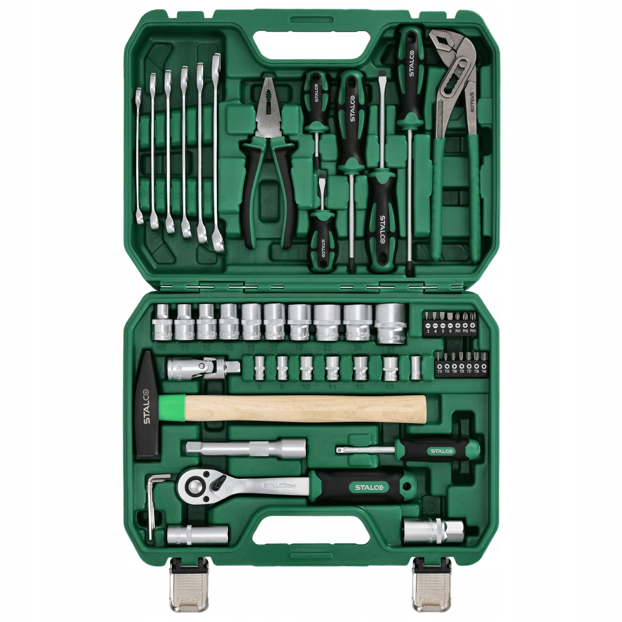 Tool set socket wrenches Stalco 1/2" 1/4" 55 El S011100055 Product weight with unit packaging 5 kg
