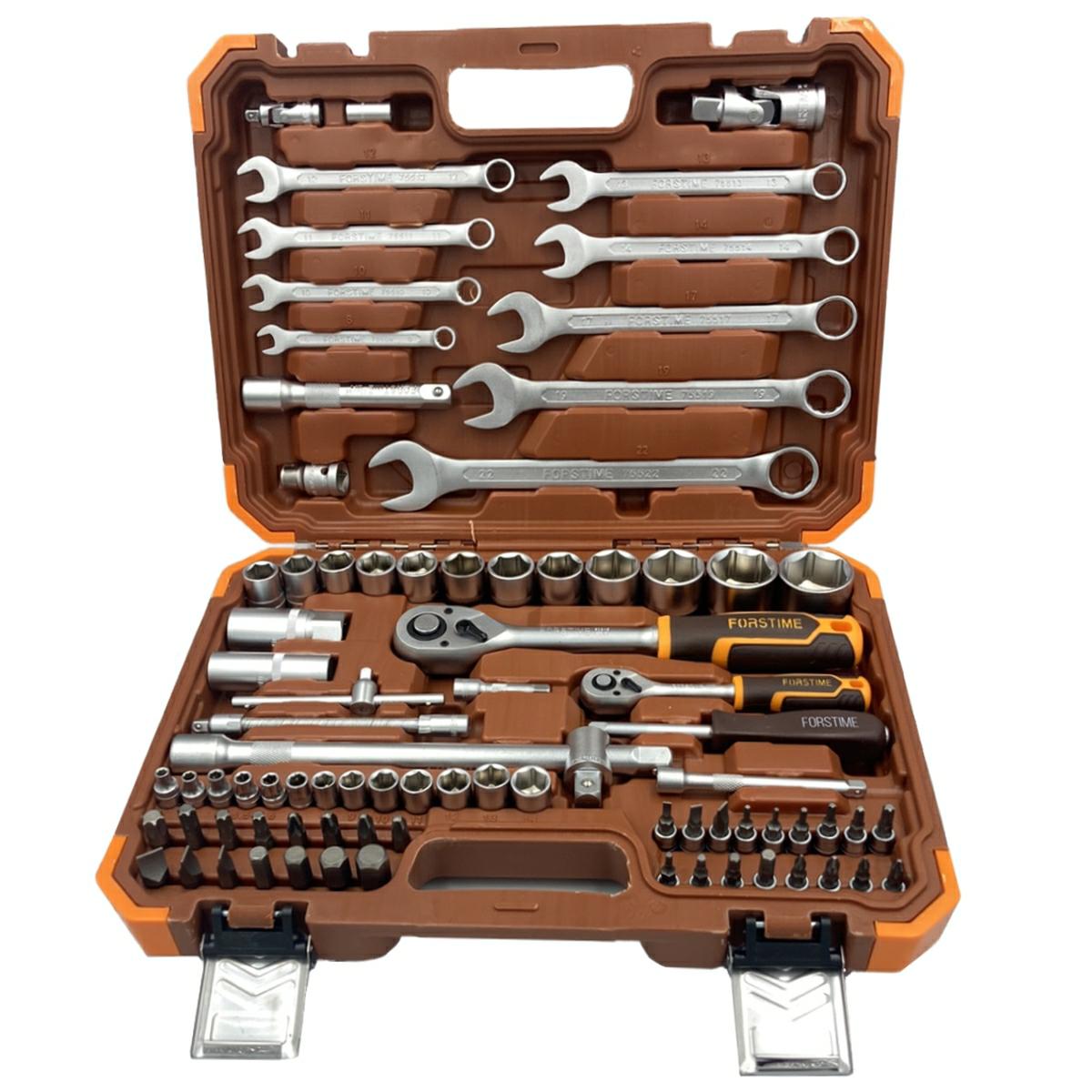 Tool wrench set socket bits wrenches 82el. 1/4" 1/2" 6-angle Brand Forstime
