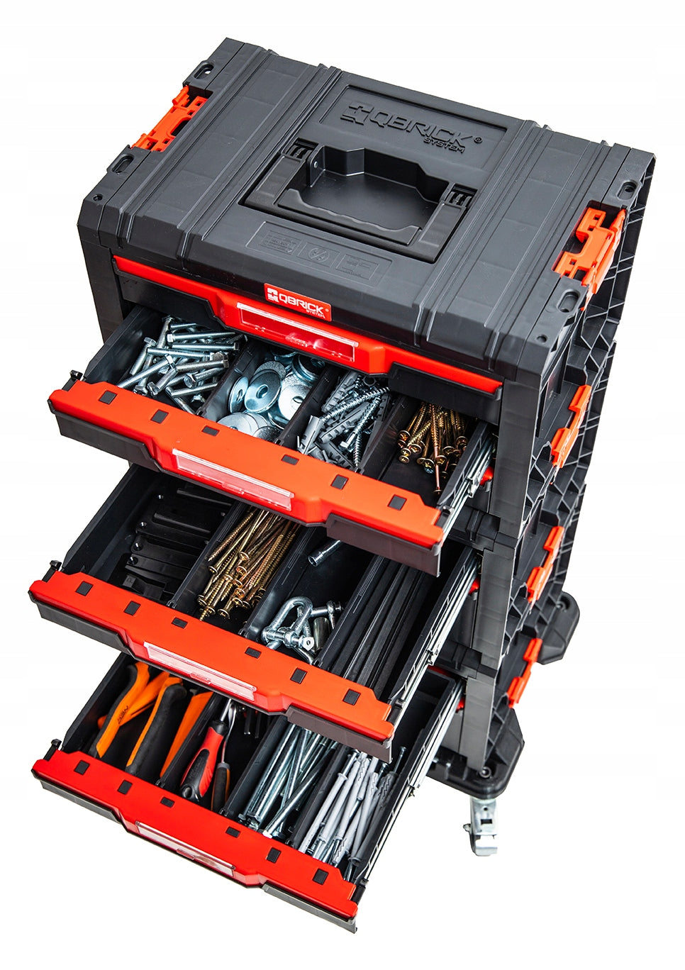 Toolbox on wheels QBRICK SYSTEM PRO Drawer Set 1 2.0 X Manufacturer code z szufladami plastikowa warsztatowa duża