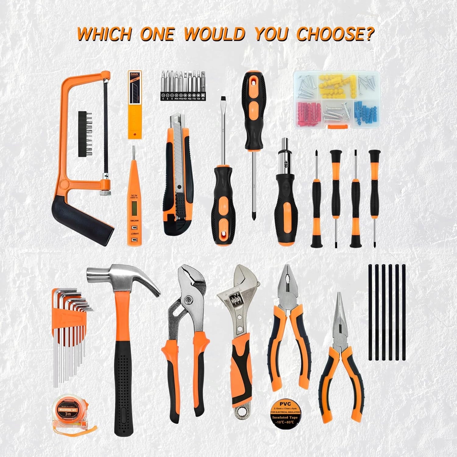 Toolbox set, 105-piece super set, including saw, screwdriver, pliers, etc. Manufacturer code 9524206501006