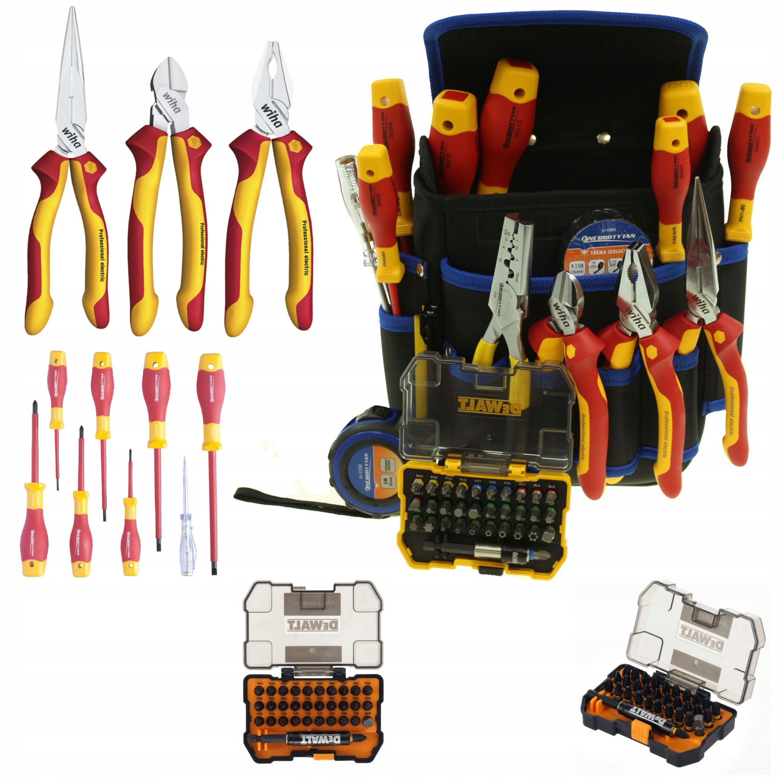 Toolkit for electrician WIHA, DEWALT, ENERGOTYTAN 1000V / 47 parts