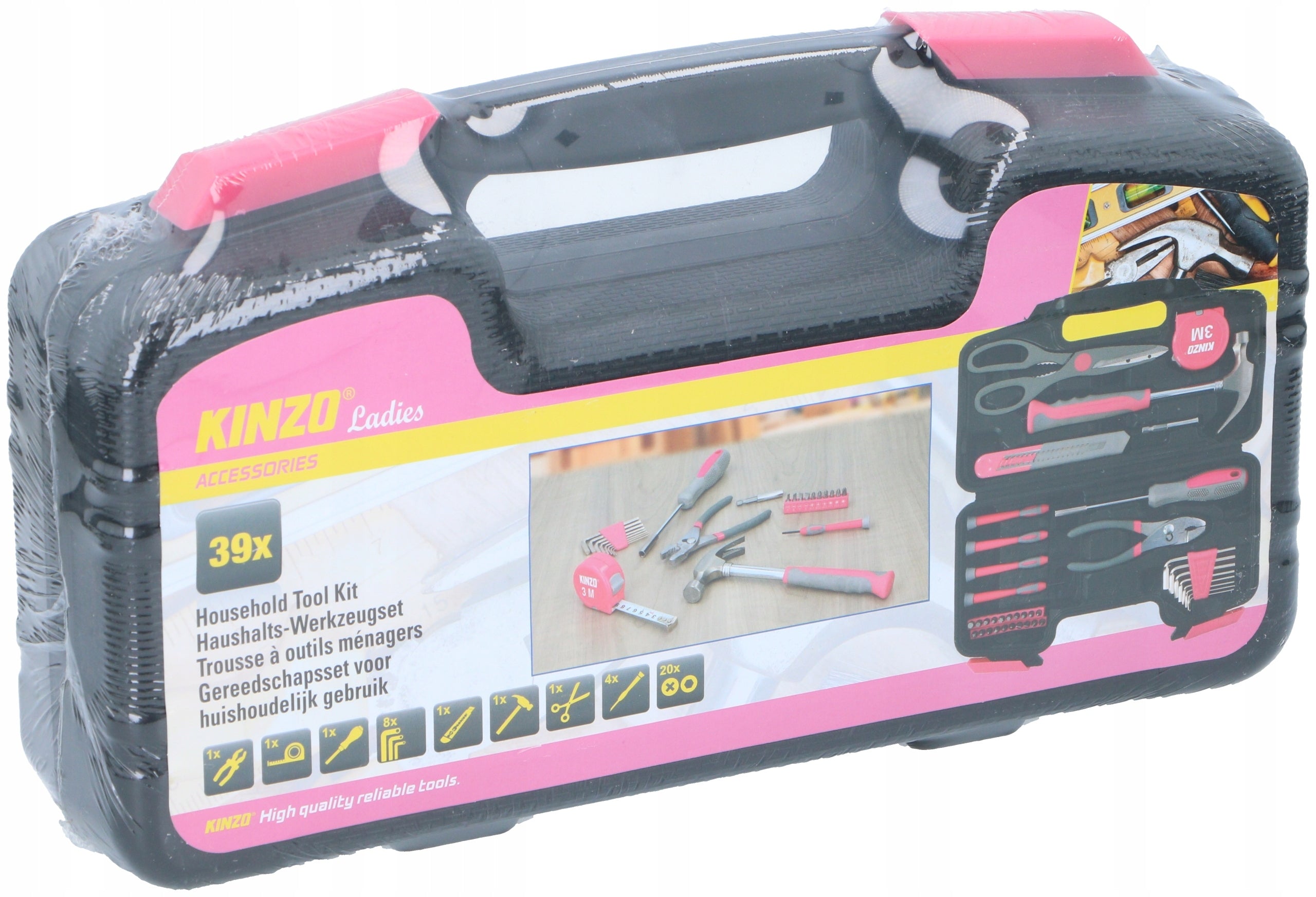 Tools in suitcase FOR WOMEN pink 39 elements Manufacturer code KINZO LADIES