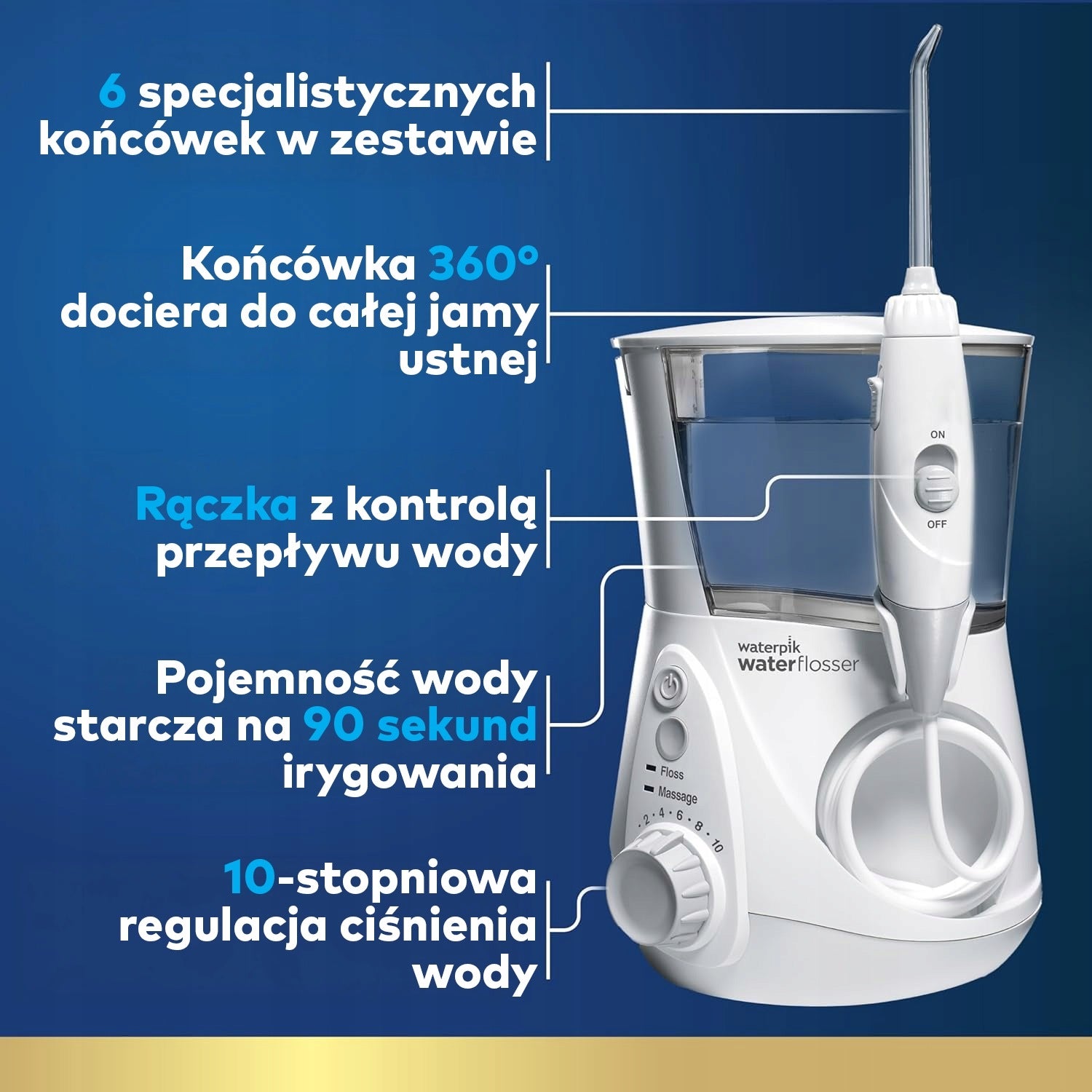 Tooth Irrigator Waterpik WF-660 white dental annual tip stock Manufacturer code WF-660EU + 2× DT-100