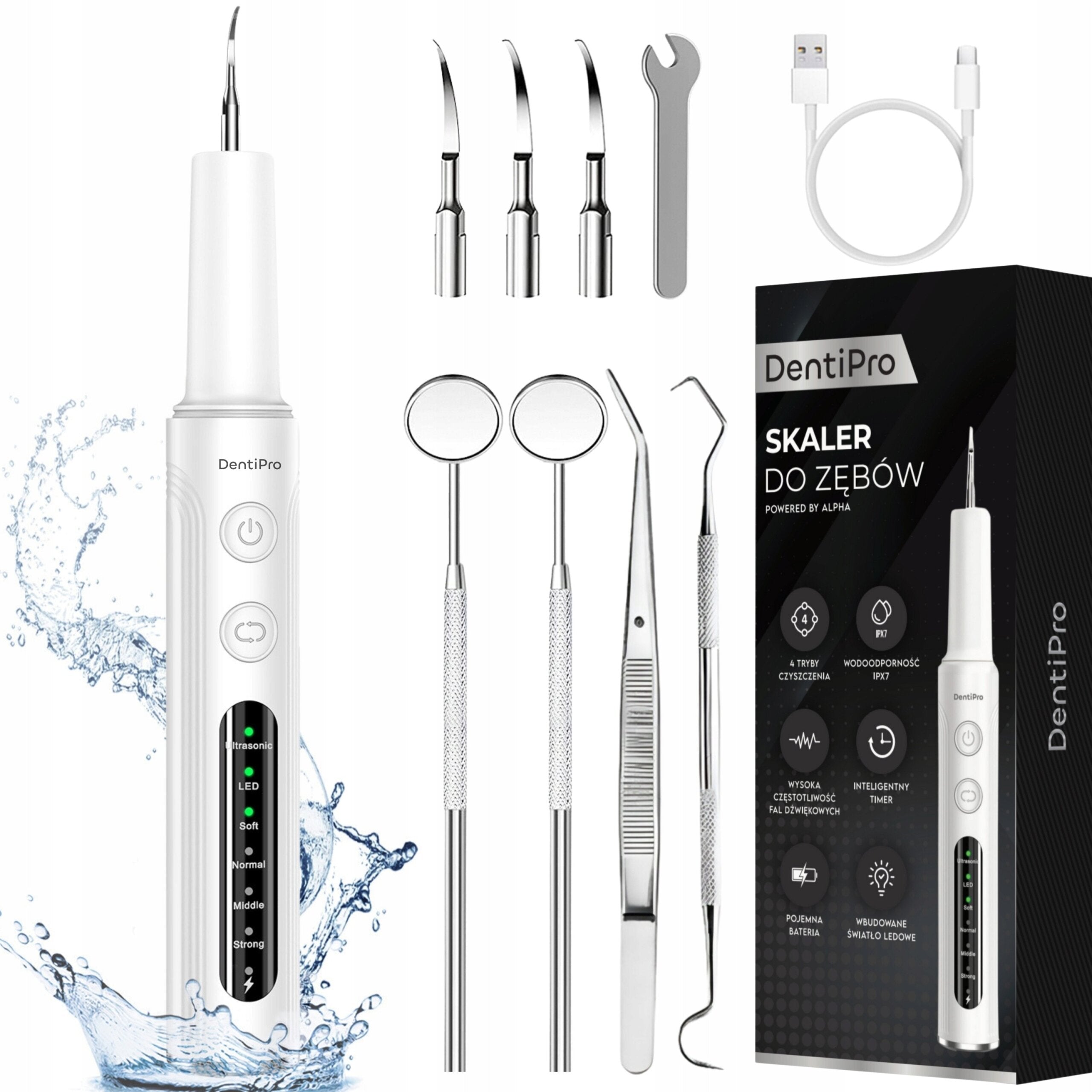 Toothbrush ALPHA DentiPro SWI-01 White Dominant color white