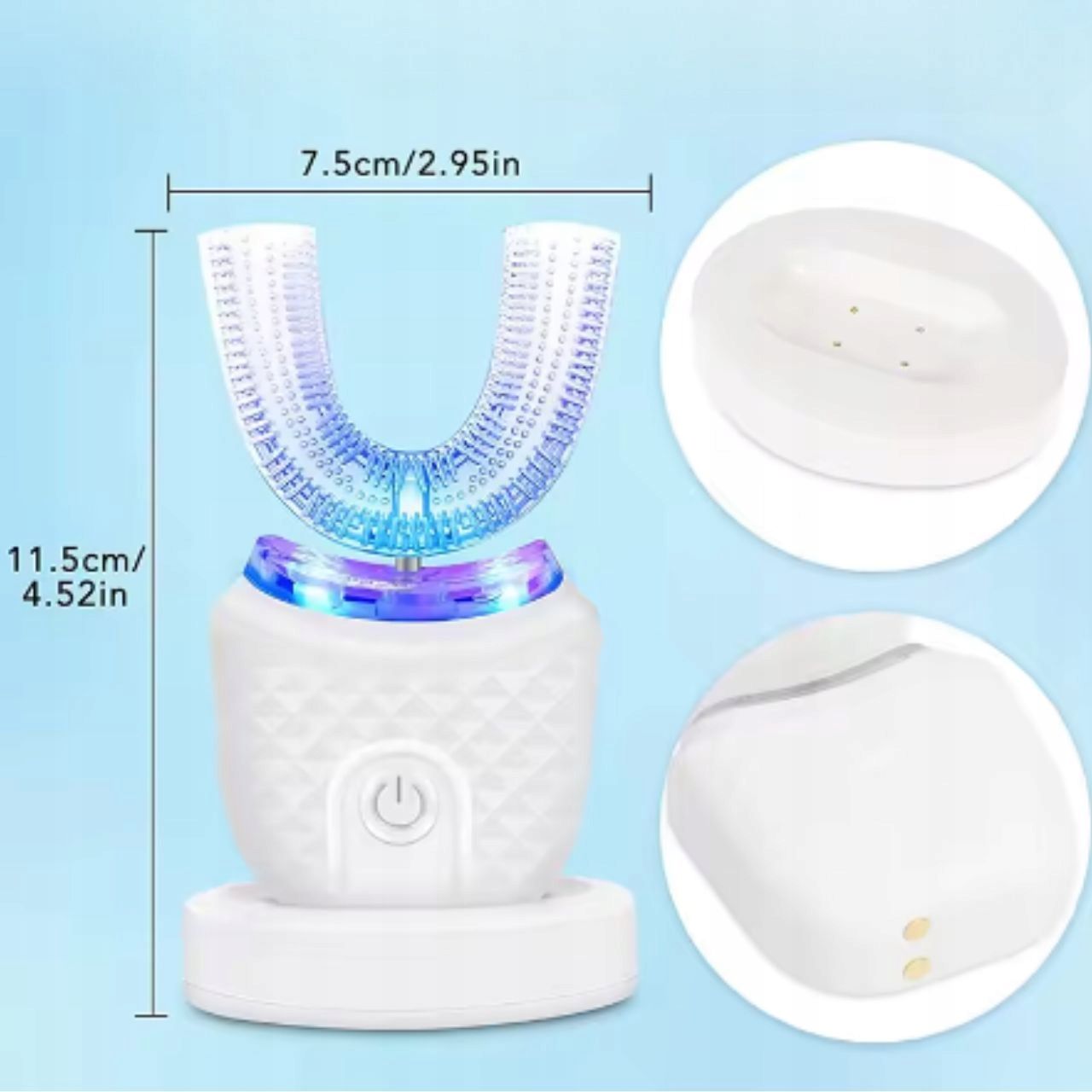 Toothbrush Sonic Electric 360 Degree UShape Charging Station Medical device no