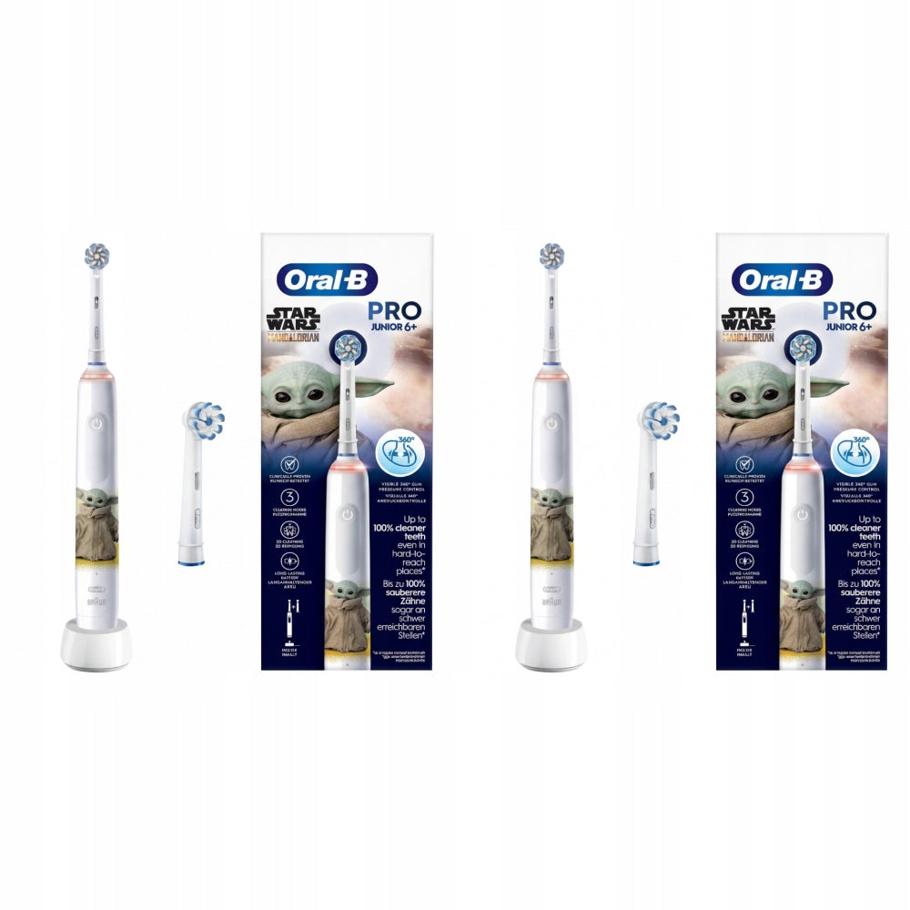 Toothbrushes 2pcs Oral-B Pro Junior Star Wars Grogu White 2End