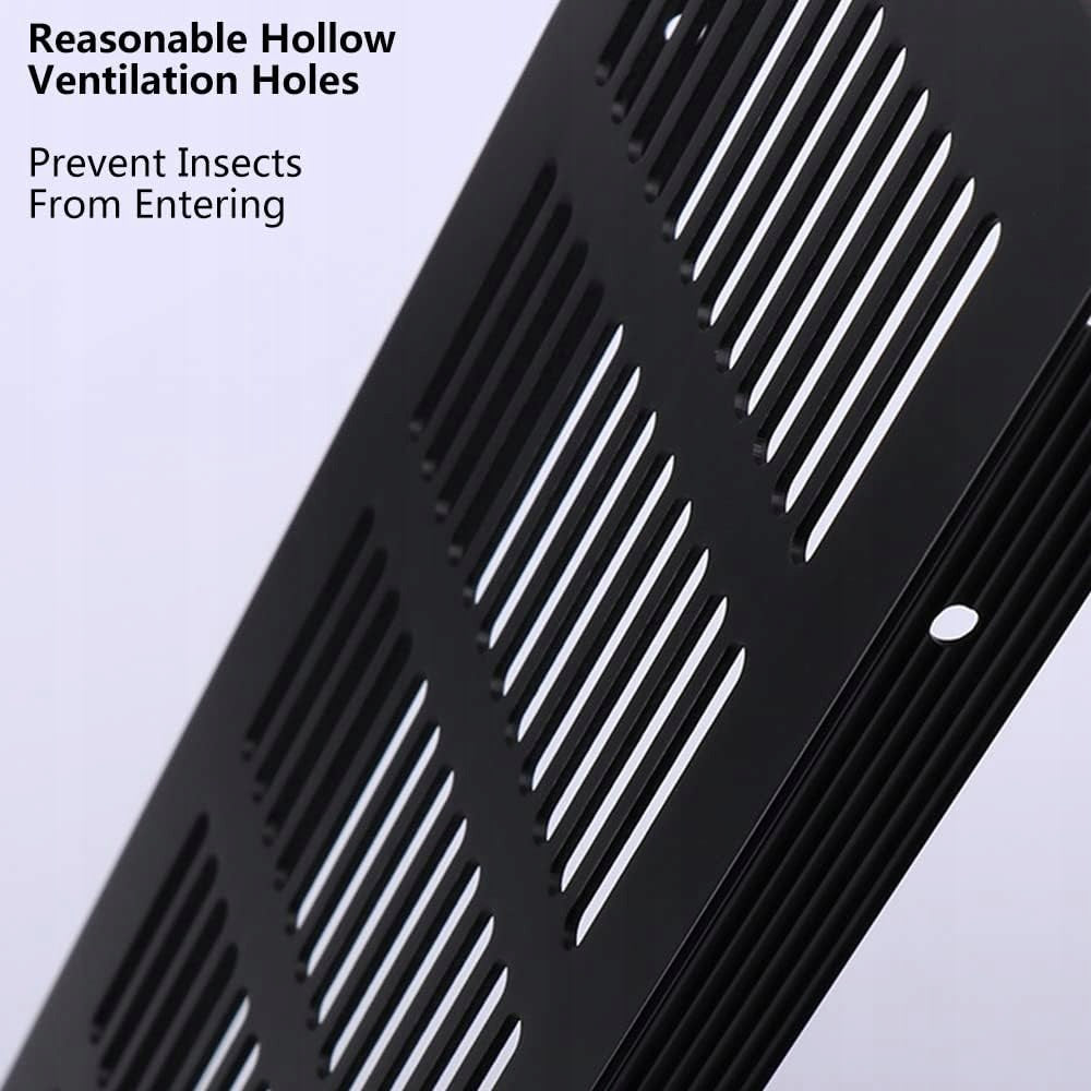 TopHomer Ventilation grille 80 mm x 300 mm black aluminium 2 pieces Brand no brand