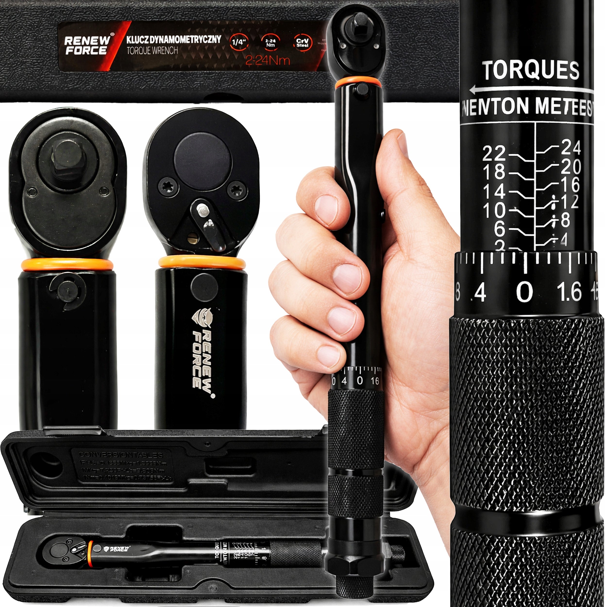 Torque Wrench Ratchet 1/4 2-24Nm with Wheel Lock Precision