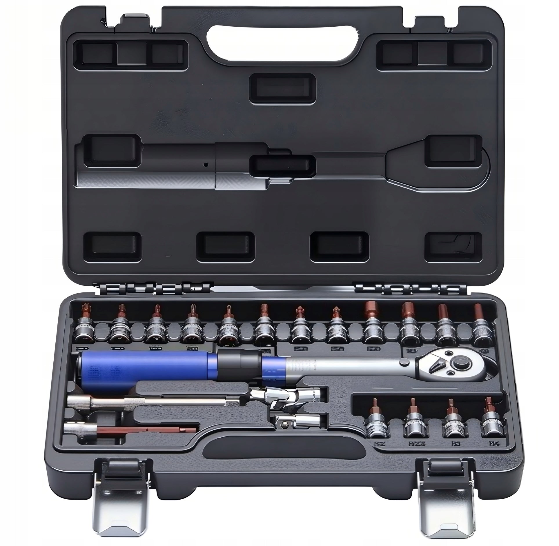 Torque wrench for bicycles 21 pieces 1/4" 2-24nm strong steel