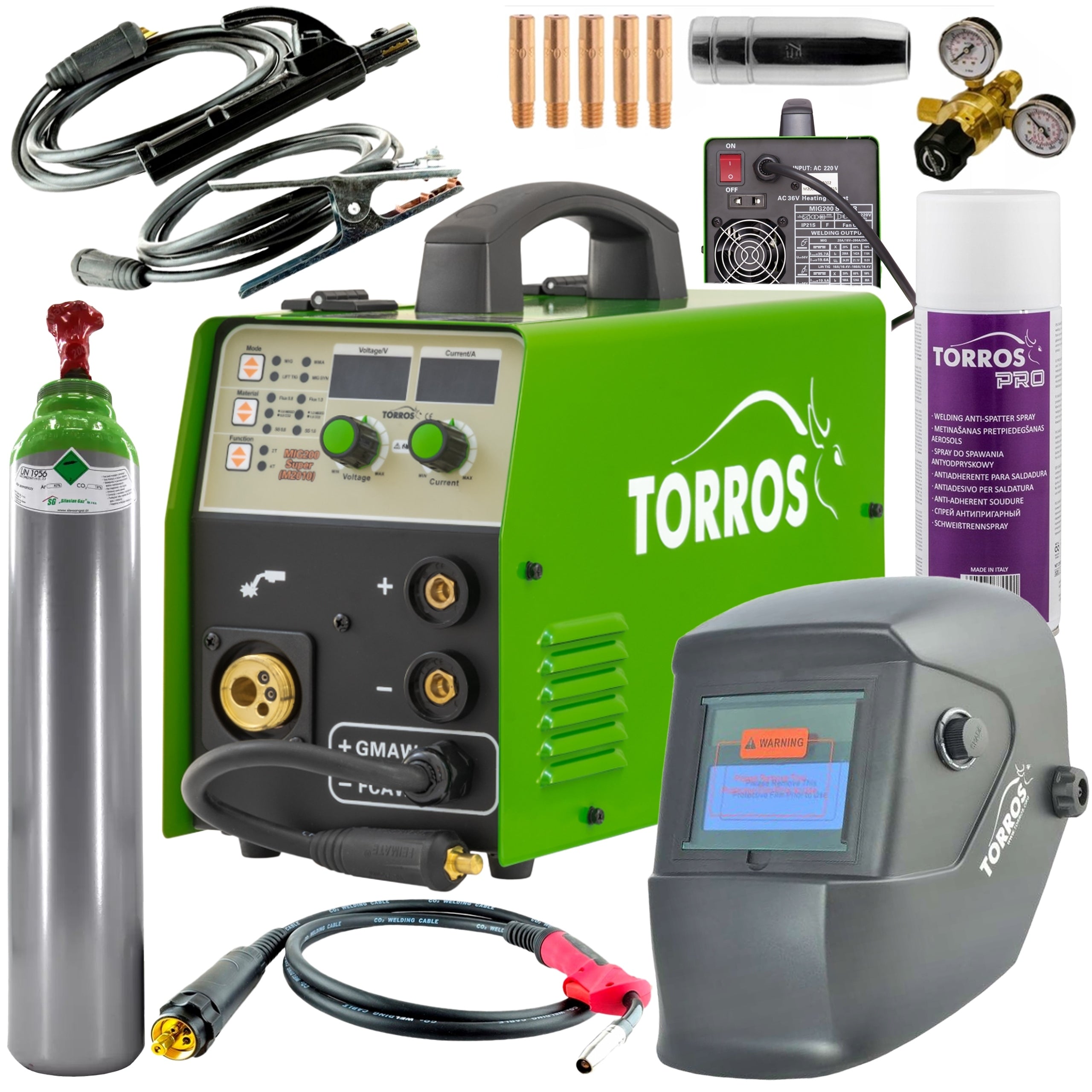Torros MIG MAG MMA TIG 200A M2010 CE inverter welder SET