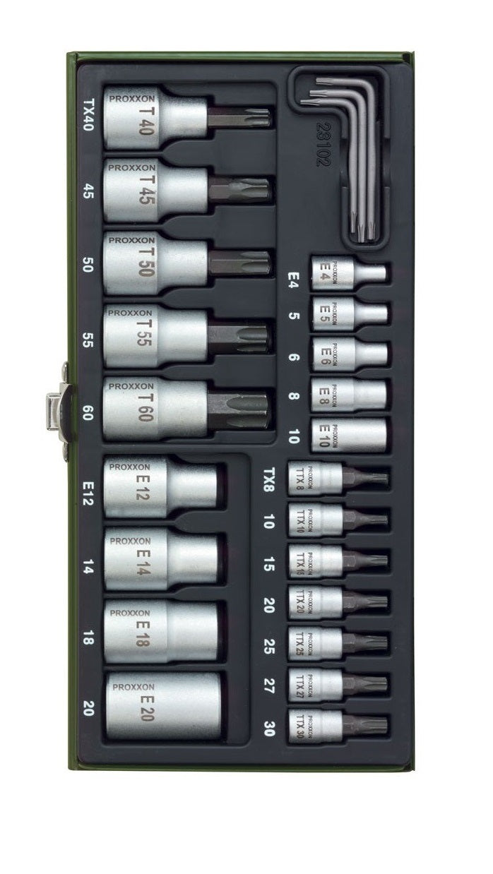 Torx Proxxon 1/4 1/2 socket set Manufacturer code NO 23 102