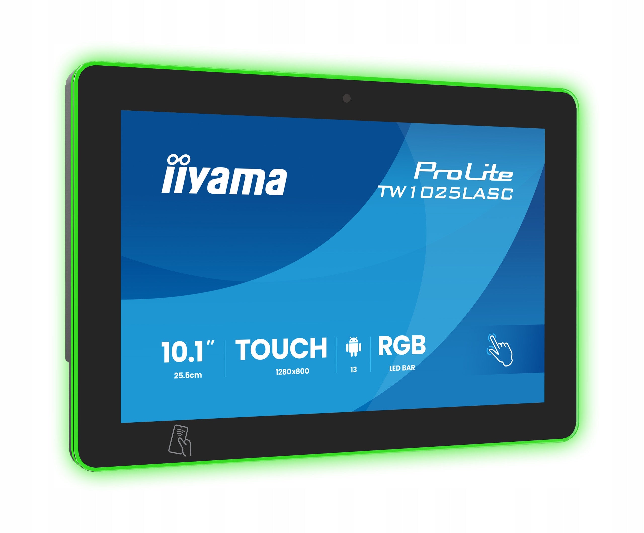 Touchscreen monitor iiyama TW1025LASC-B3PNR 10 Android 13, POE, NFC/RFID, LED Manufacturer code TW1025LASC-B3PNR