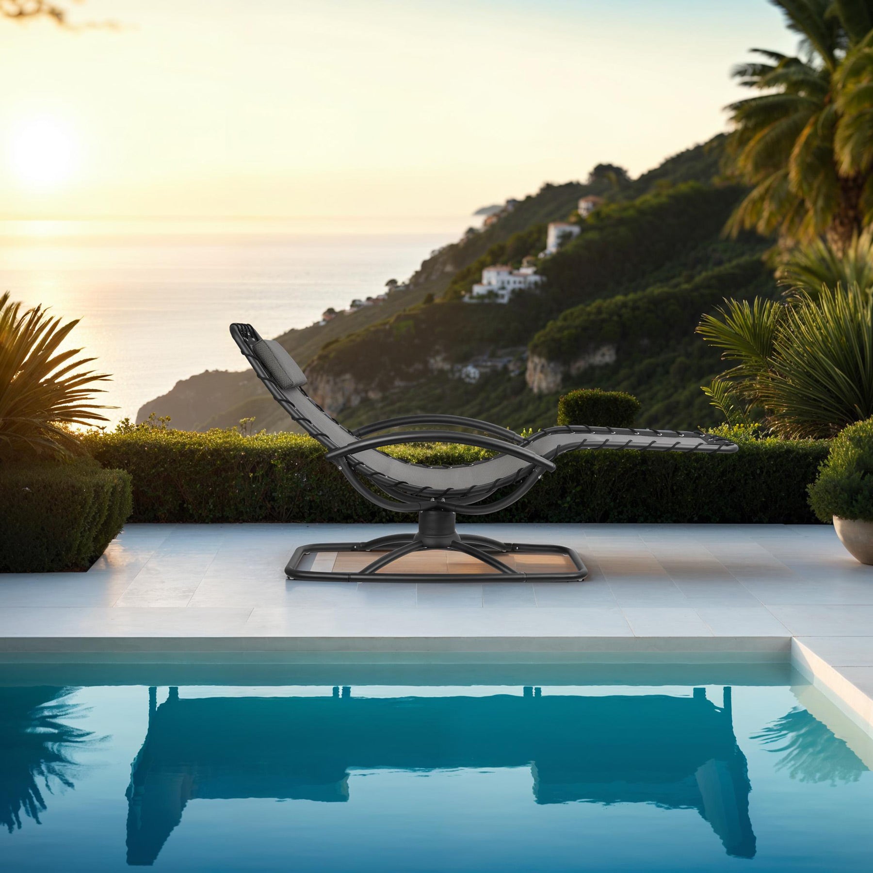 Toulon Garden Sun Lounger, Ergonomic, Rocking Function Brand TecTake