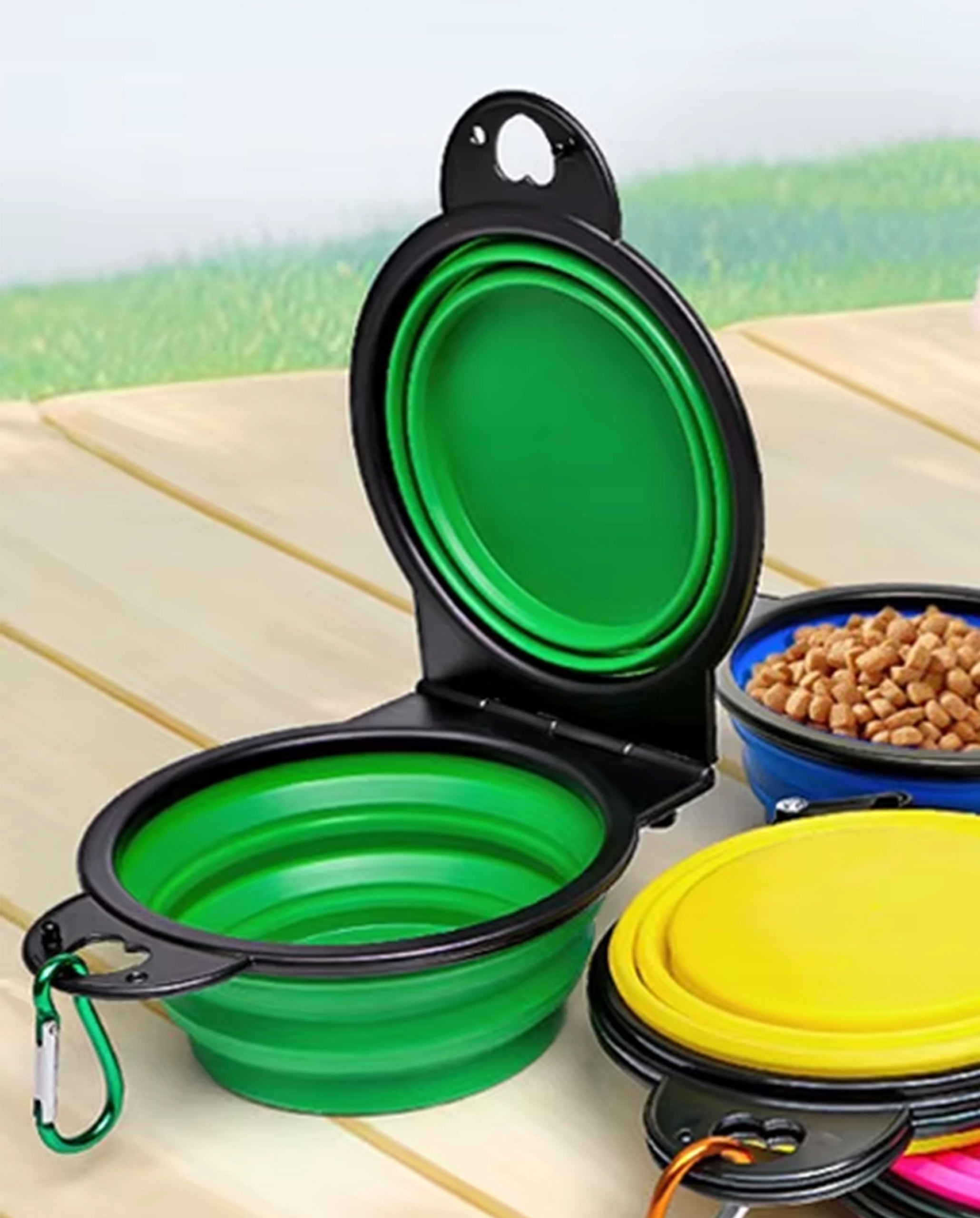 Tourist FOLDING BOWL for Dog Cat Travel Water Feed Double 350ml Device type collapsible (travel)