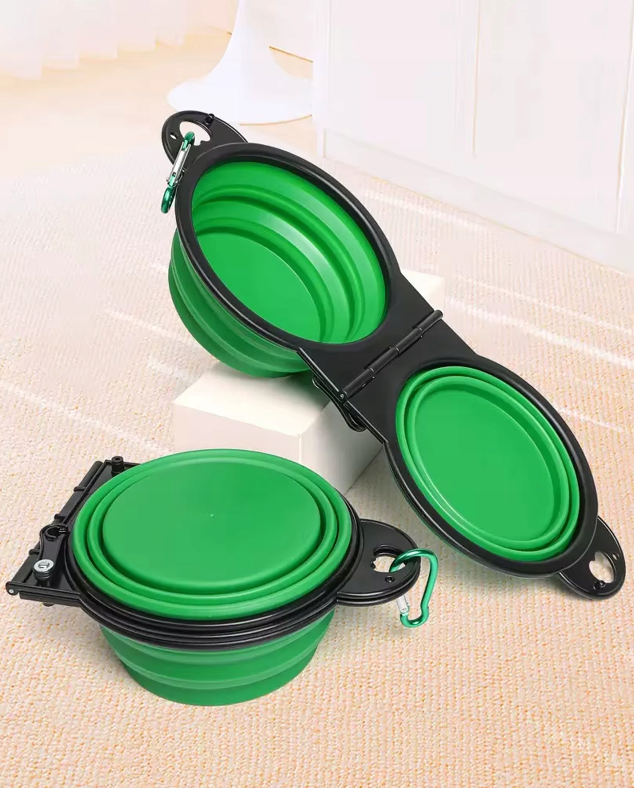 Tourist FOLDING BOWL for Dog Cat Travel Water Feed Double 350ml Packaging status original