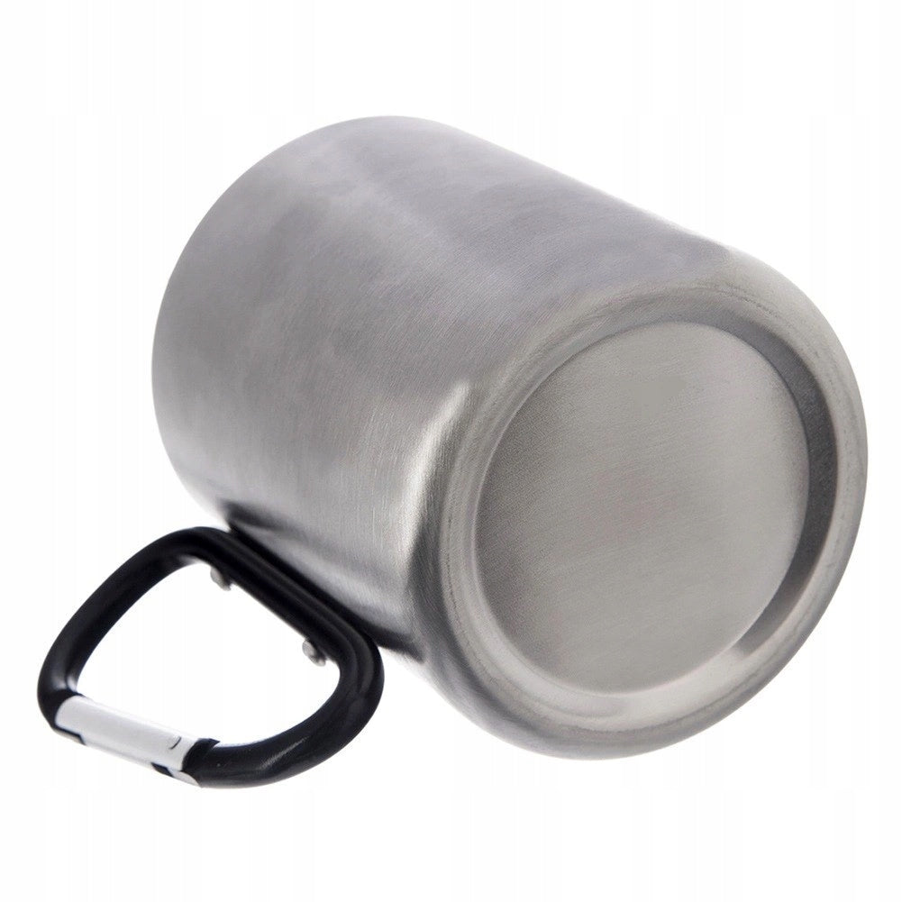 Tourist Mug Thermal Steel with Carabiner Gift ORION 350 ml Color silver