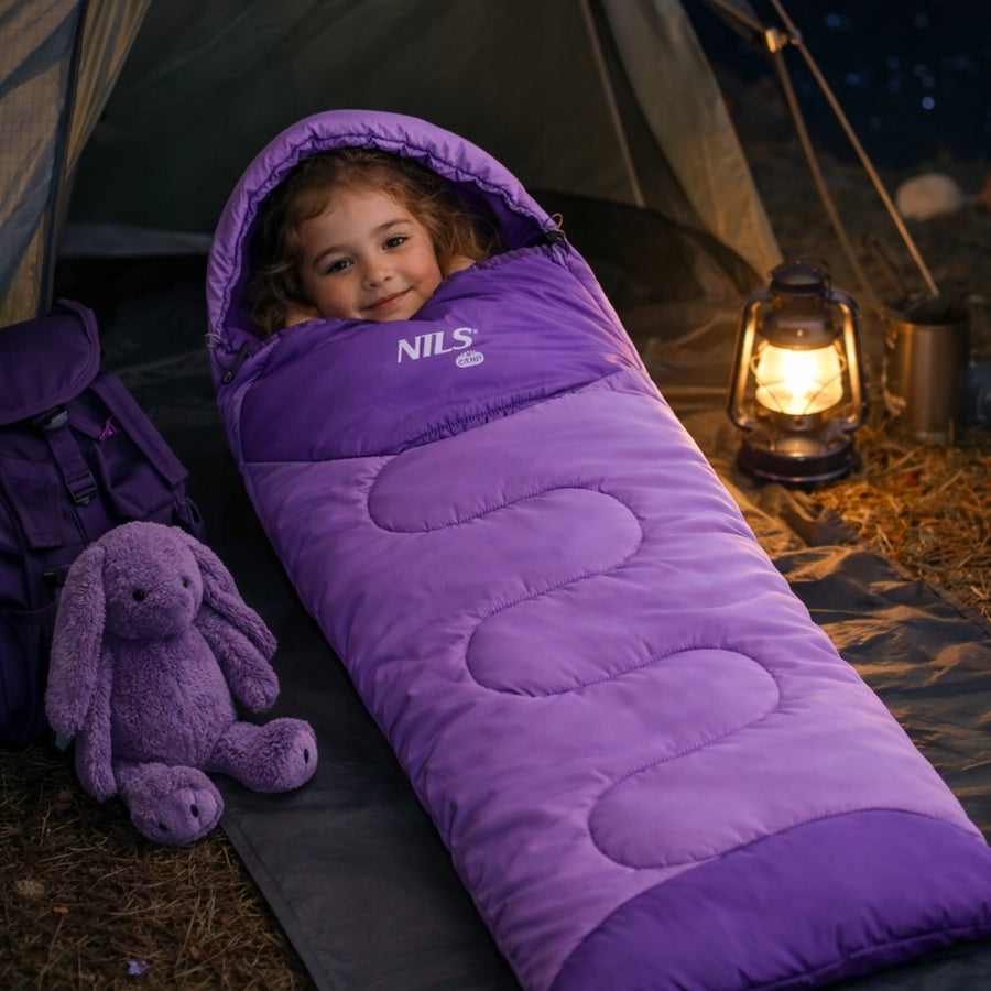 Tourist Sleeping Bag Warm Mummy With Hood 180x60 cm For Baby NILS Packaging status original