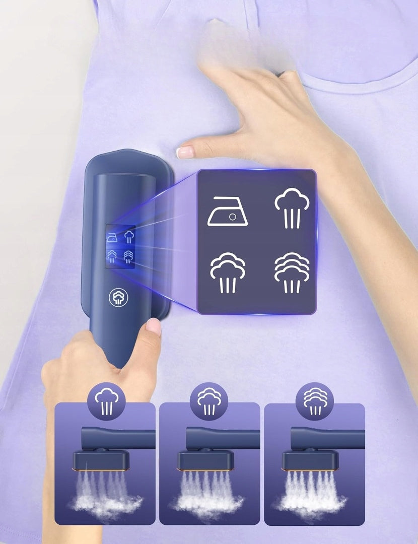 Tourist Steamer for Clothes Handheld Travel 2in1 Fast Heating Dominant color blue