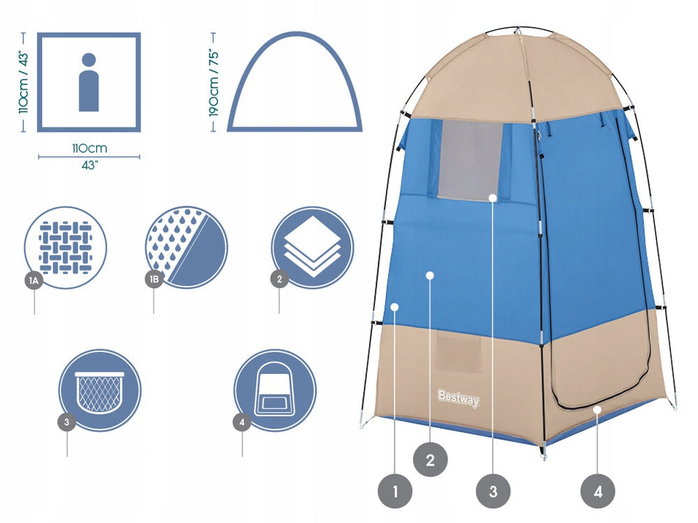 Tourist changing room 190cm + solar shower 20L SET Bestway 68002 Manufacturer code 6941607353134