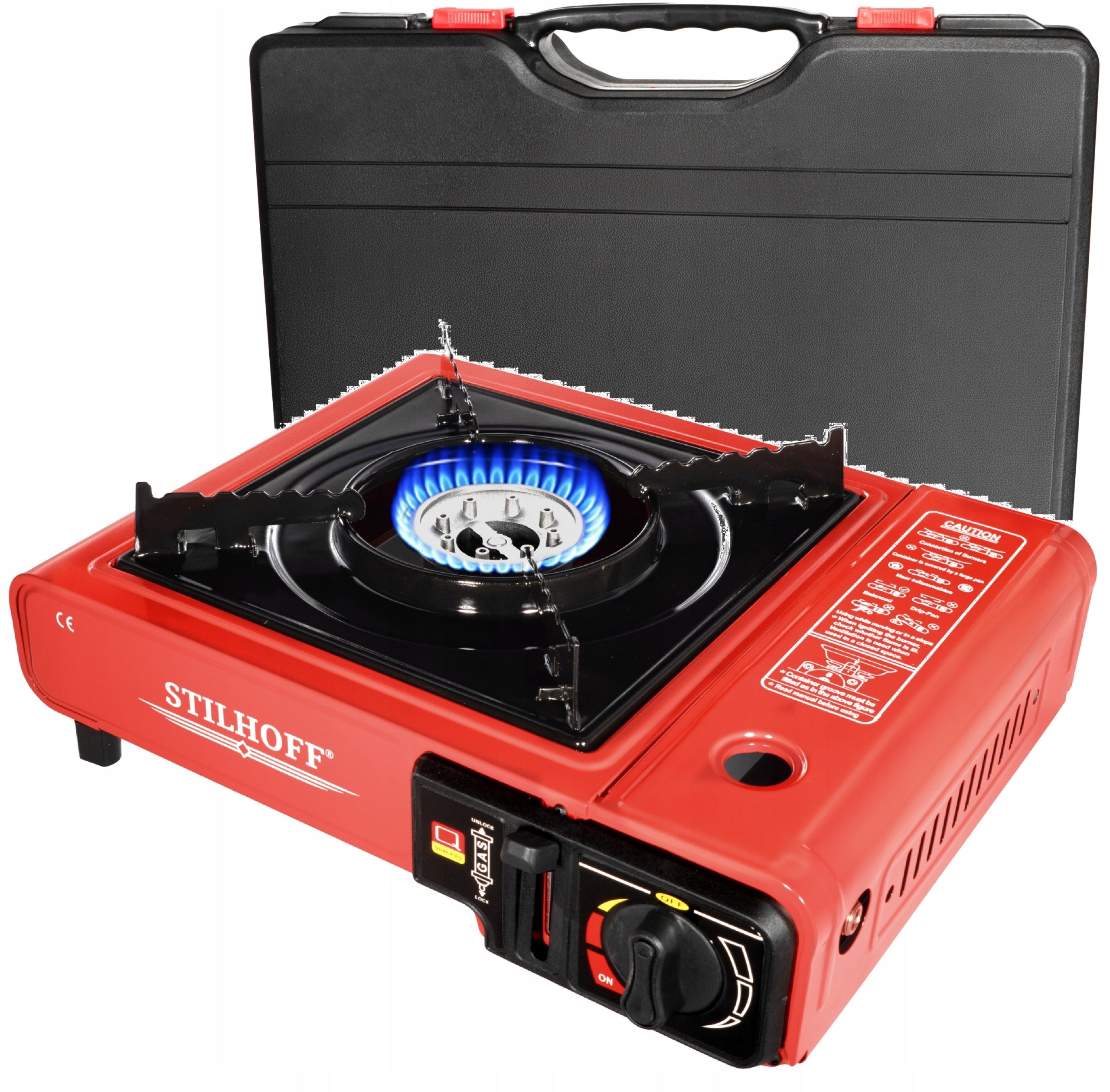 Tourist cooker STILHOFF 1 cartouche burner red + suitcase