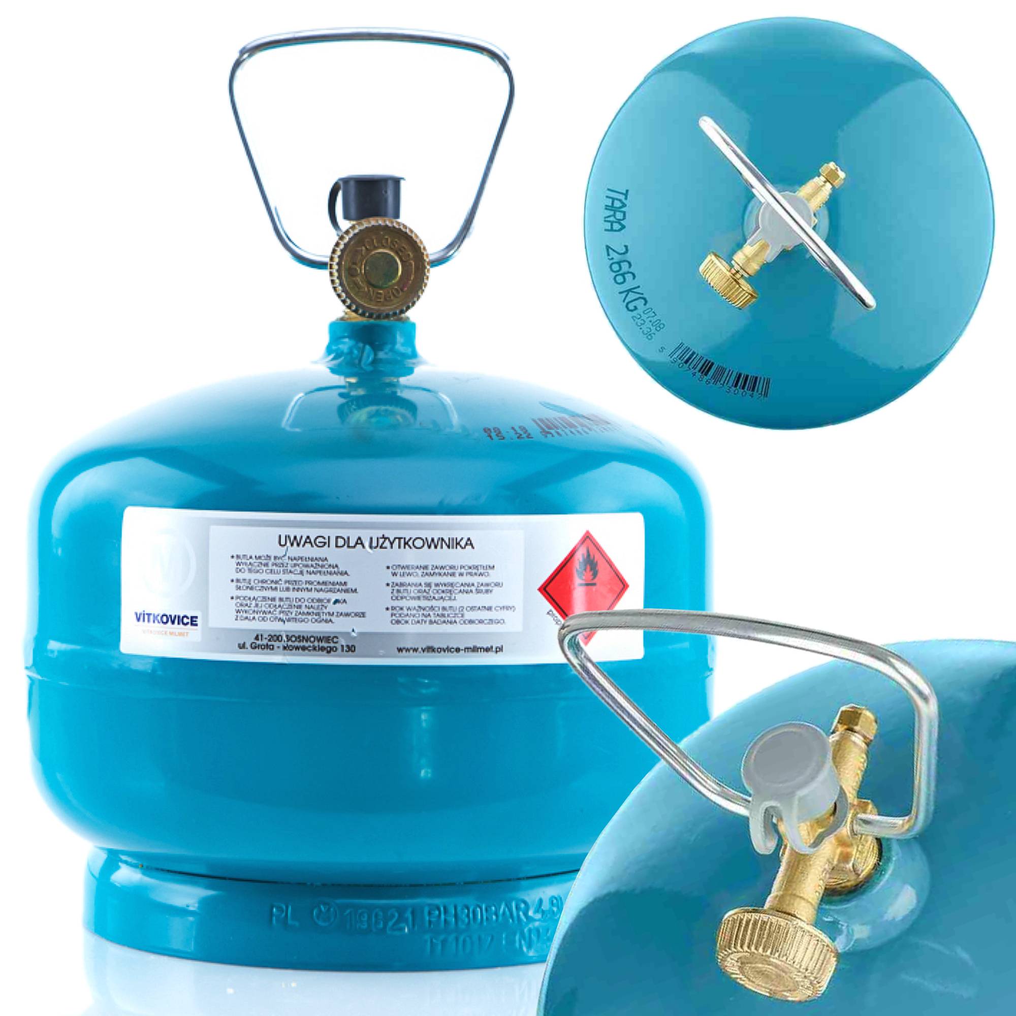 Tourist gas cylinder propane-butane 2 kg