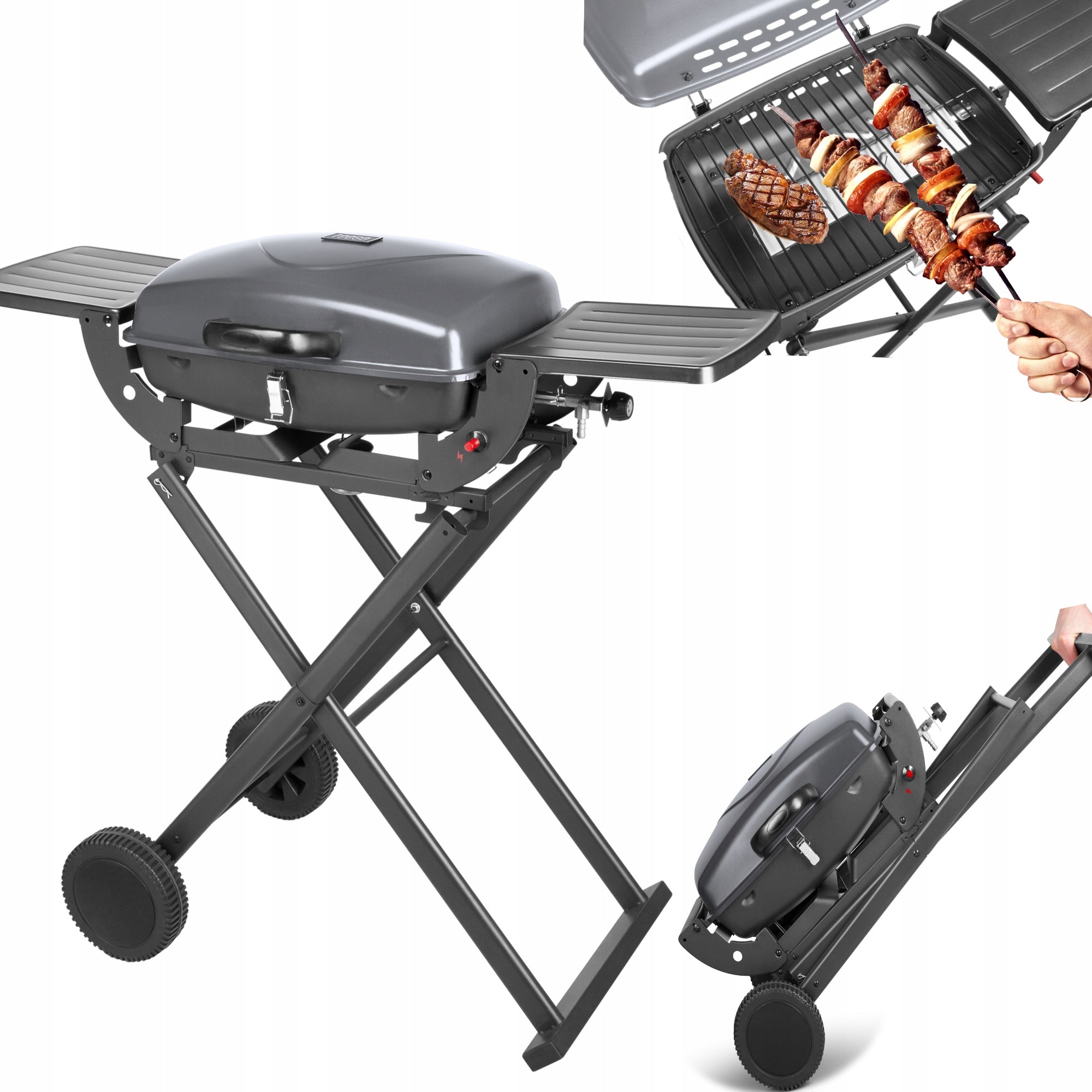 Tourist gas grill Teesa BBQ-1000 3,6 kW on wheels