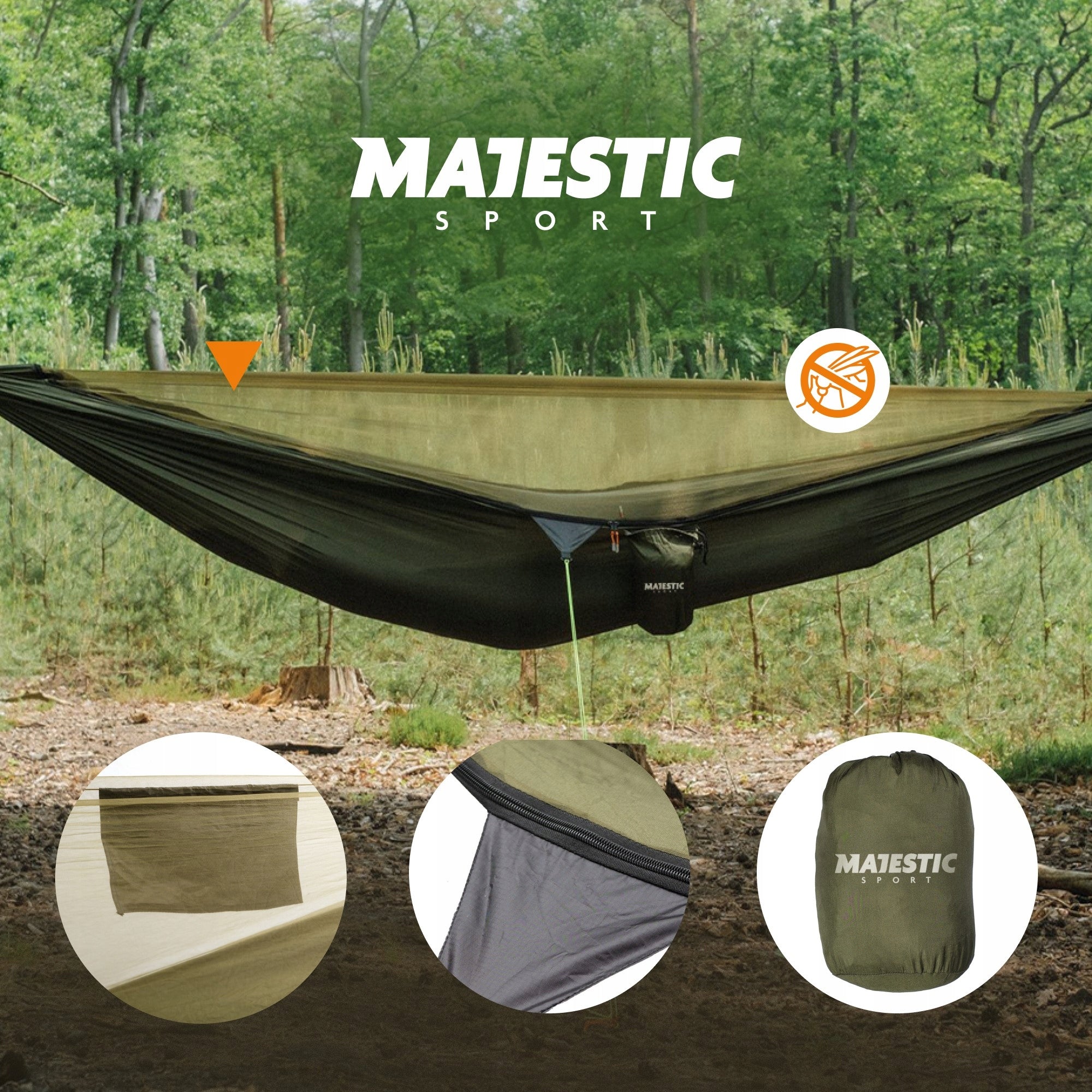 Tourist hammock with mosquito net bushcraft Majestic Sport 320x150 cm Packaging status original