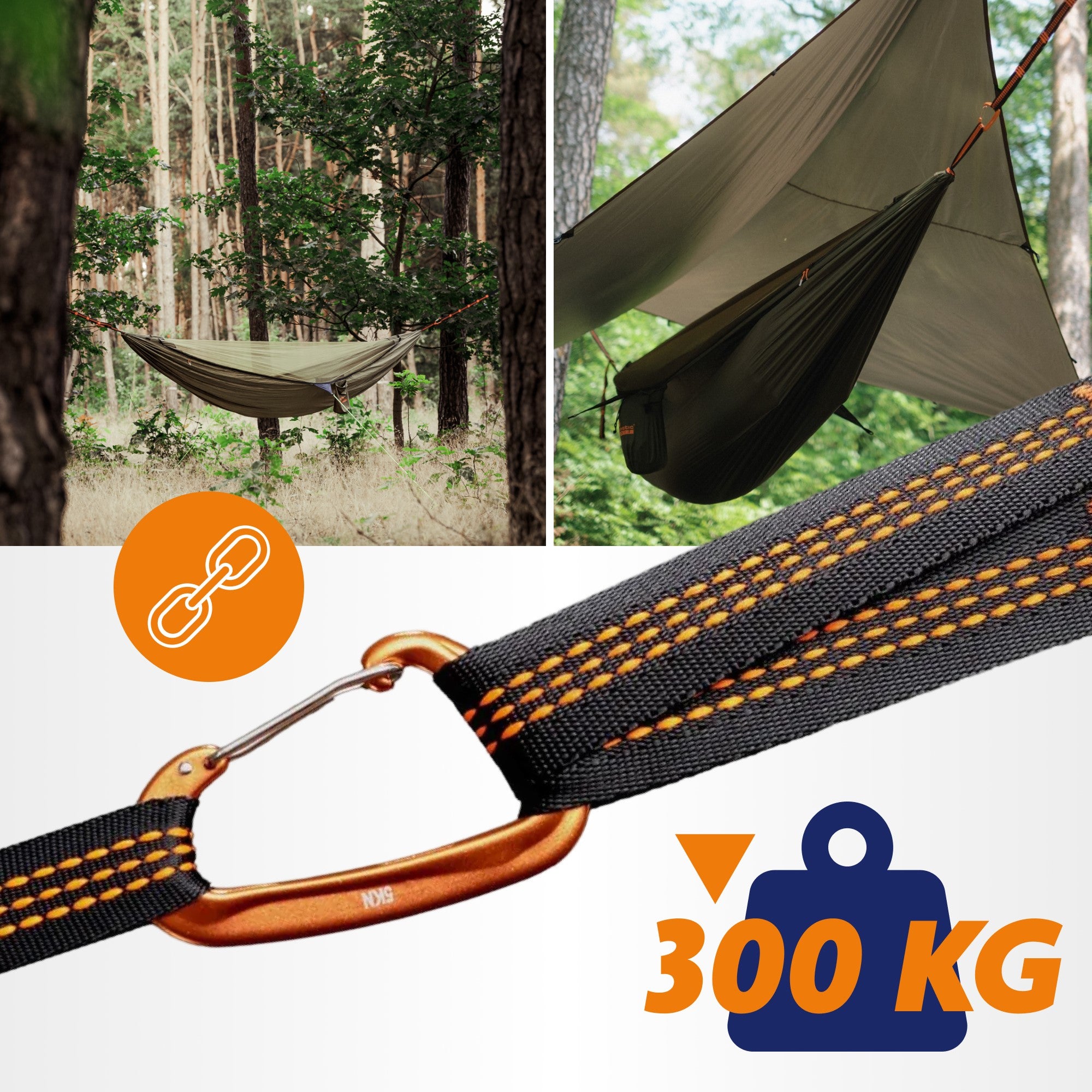 Tourist hammock with mosquito net bushcraft Majestic Sport 320x150 cm Weight 1 kg