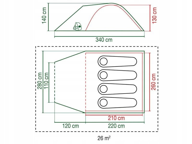 Tourist tent Coleman Kobuk Valley 4 Plus 4-person green 4000 mm Brand Coleman