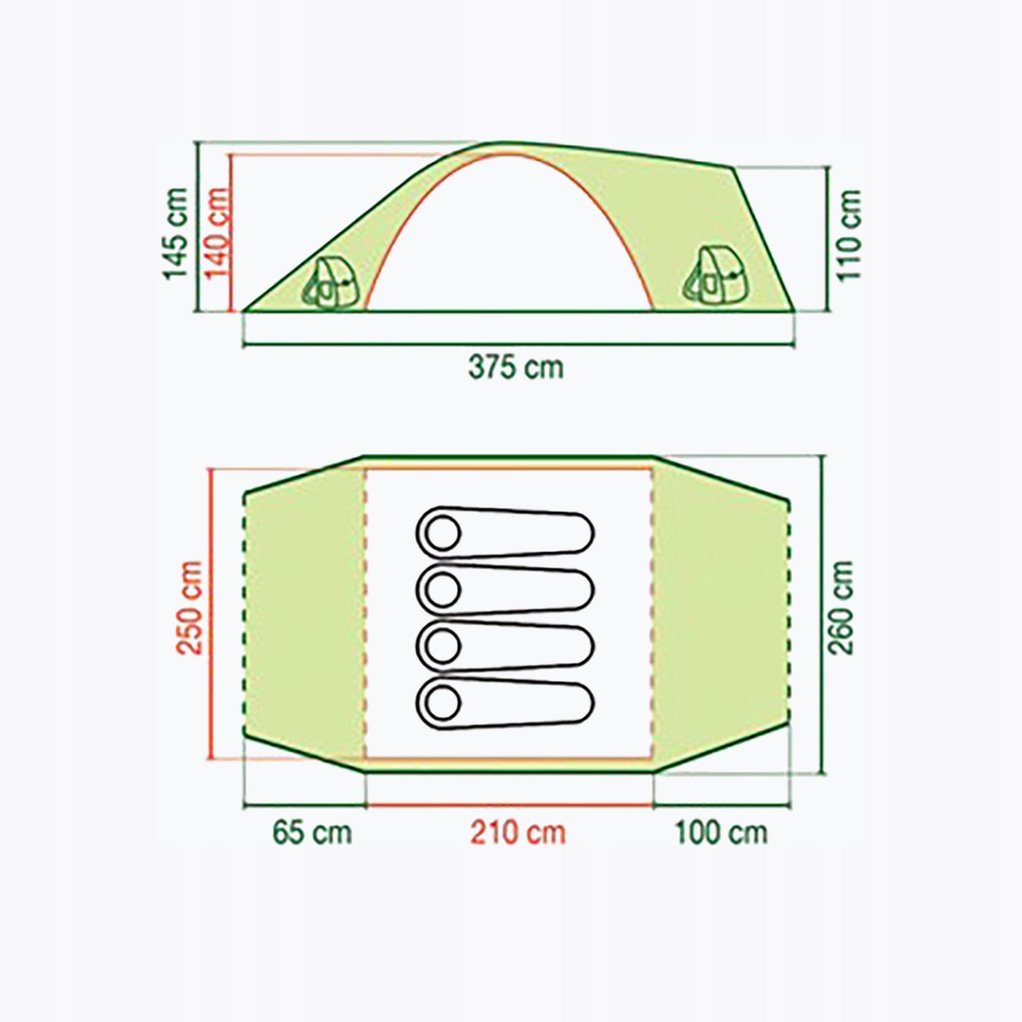 Tourist tent Coleman Rock Springs 4 Manufacturer code 204386