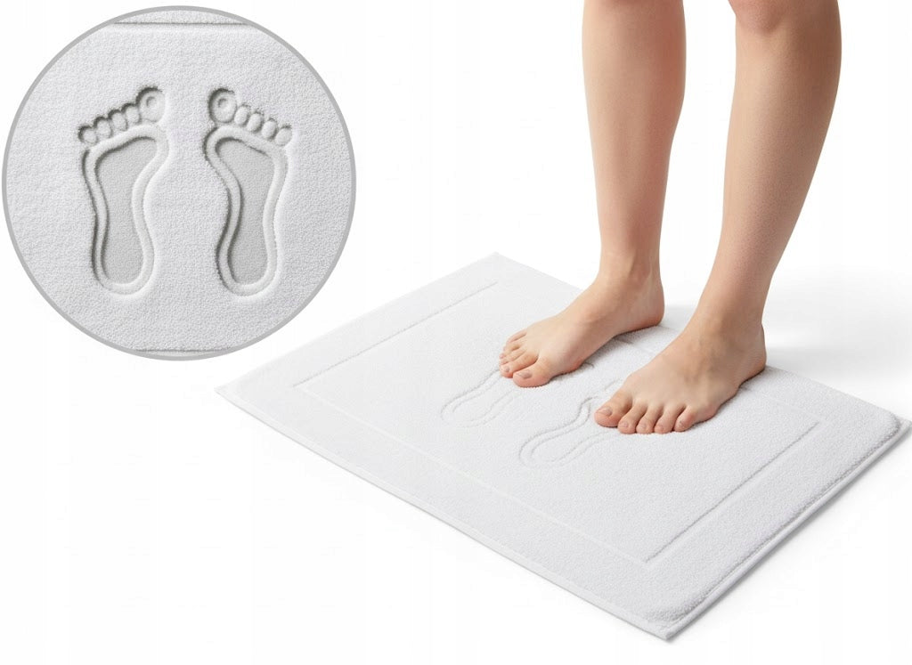 Towel Foot White Bathroom Rug Durable 50x70 650g/m2 100% Cotton