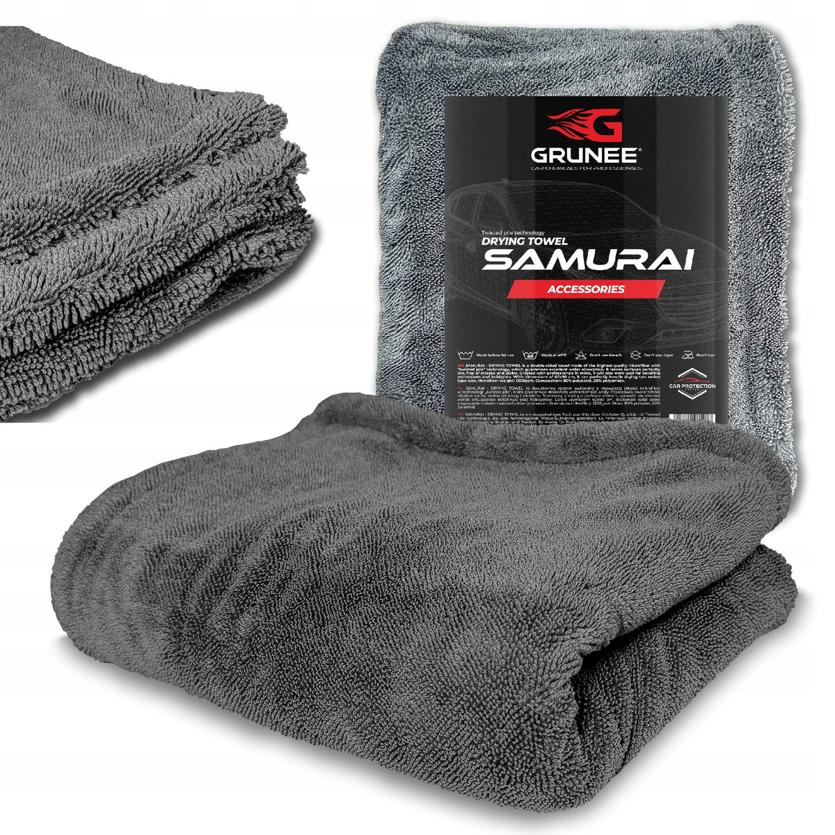 Towel for drying car SAMURAI 60x90cm 1200gsm opportunity!