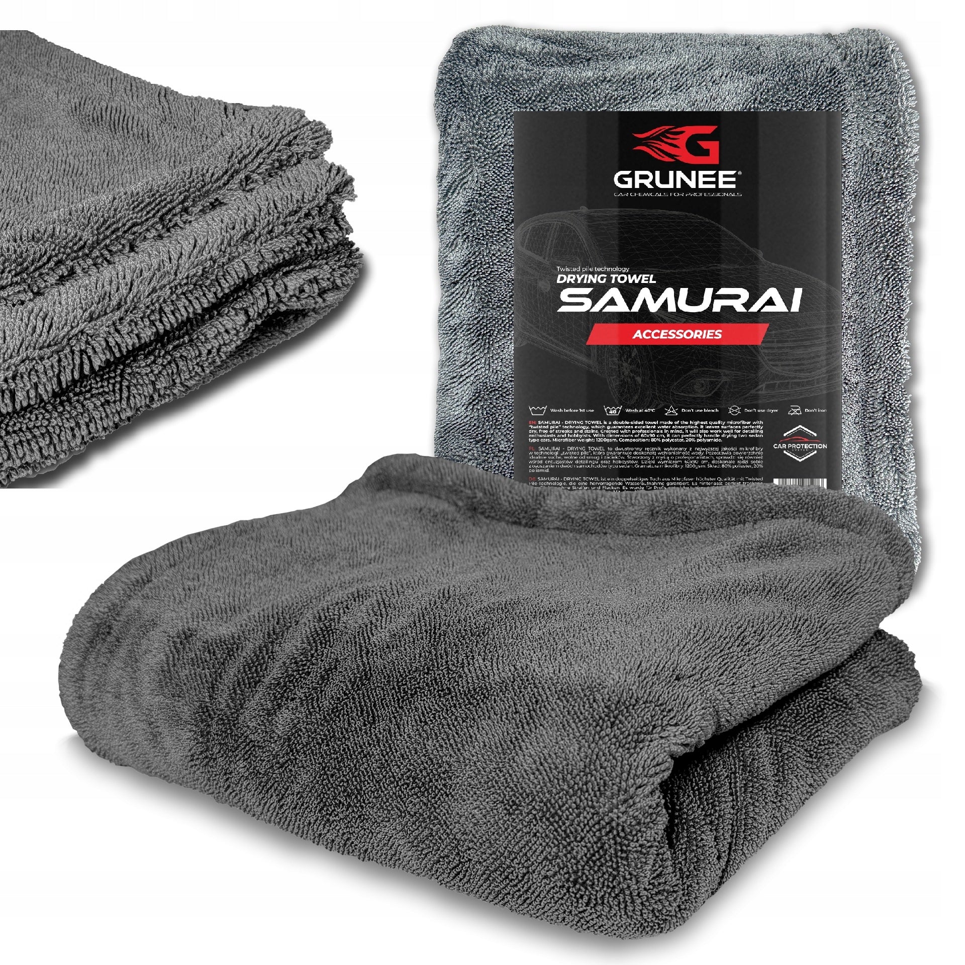 Towel for drying car SAMURAI 60x90cm 1200gsm opportunity!
