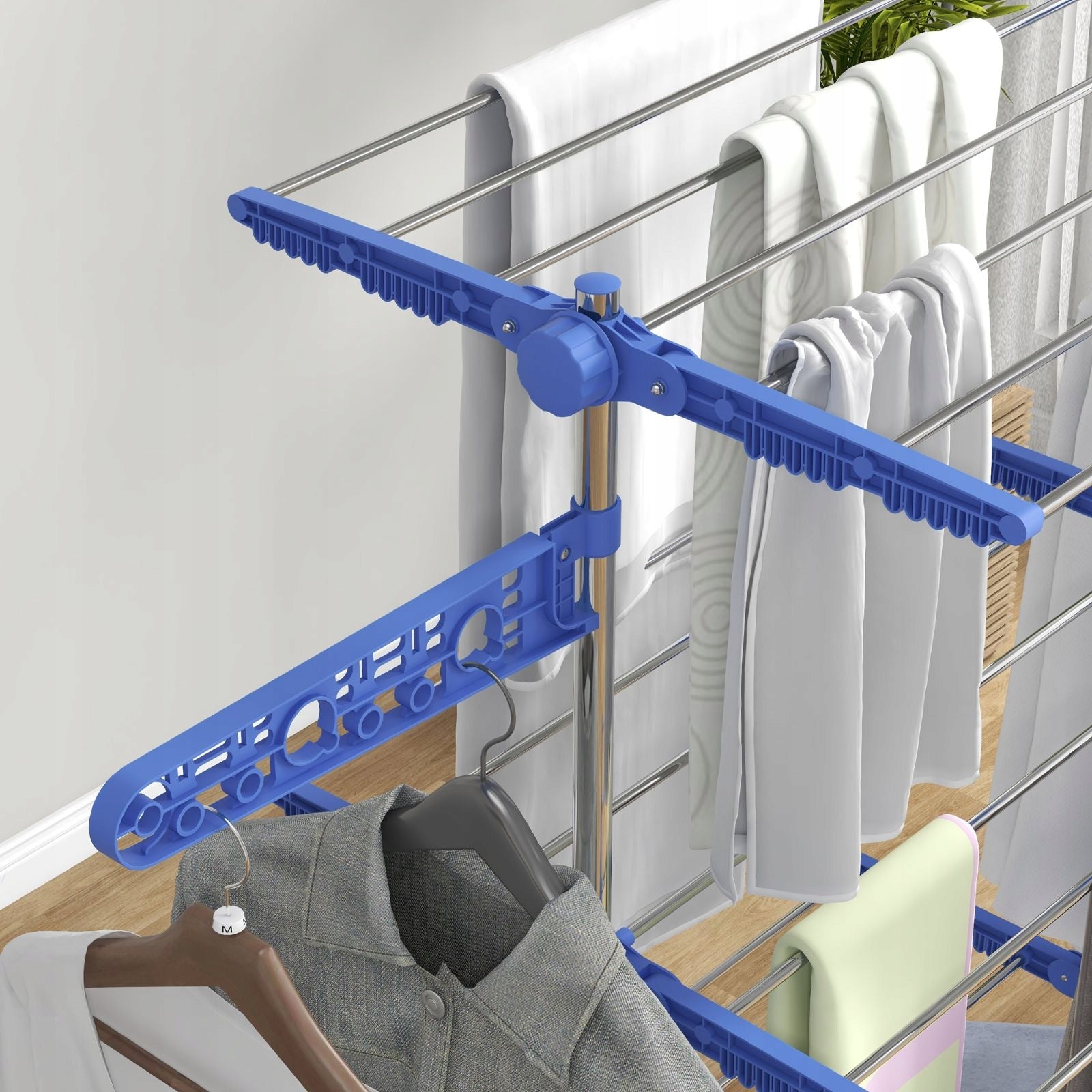 Tower clothes dryer blue, 3 levels, foldable on wheels EAN (GTIN) 4069317818070