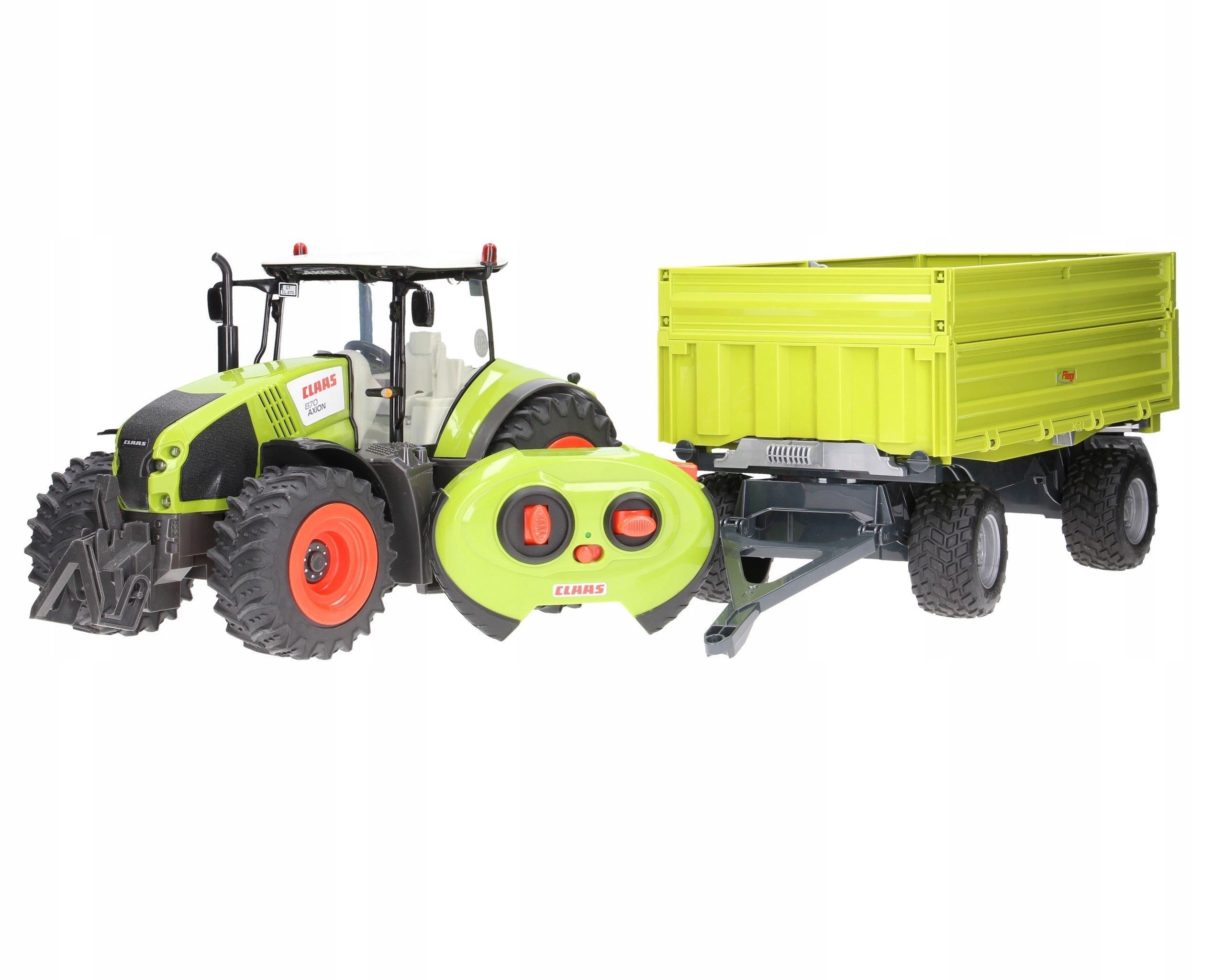 Toy Tractor Claas Remote Controlled with Bruder Tipping Trailer