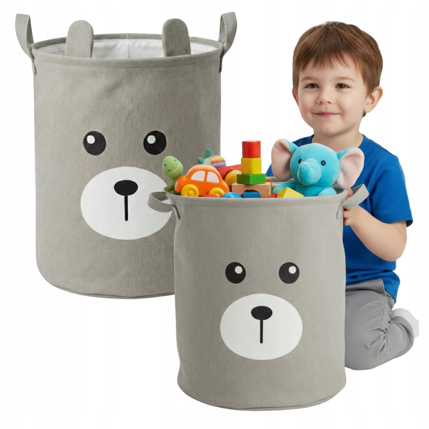 Toy basket blocks closed with drawstring large XXL organizer container